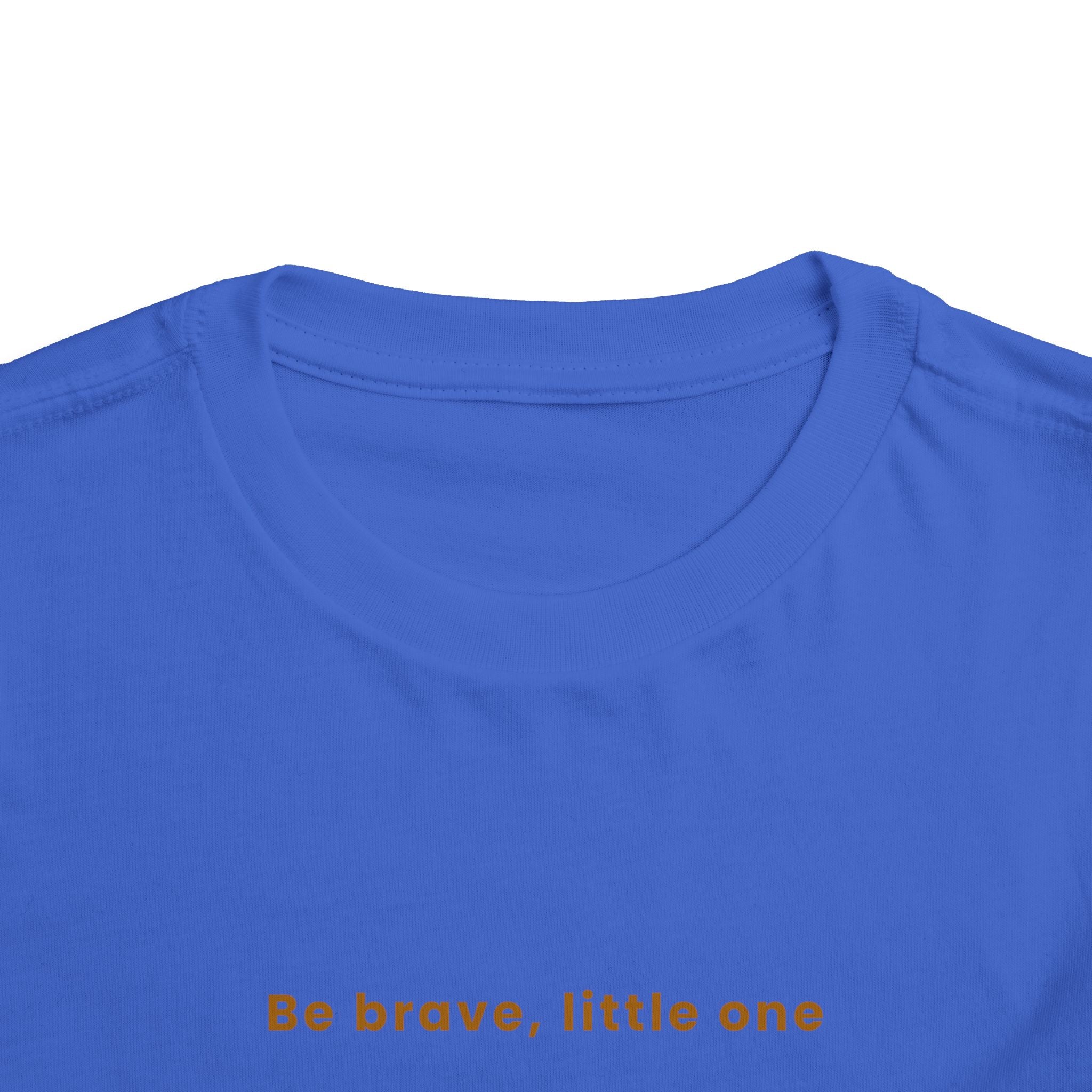 Be Brave Little One | Toddler Motivational Graphic White and Gold Star badge T-Shirt