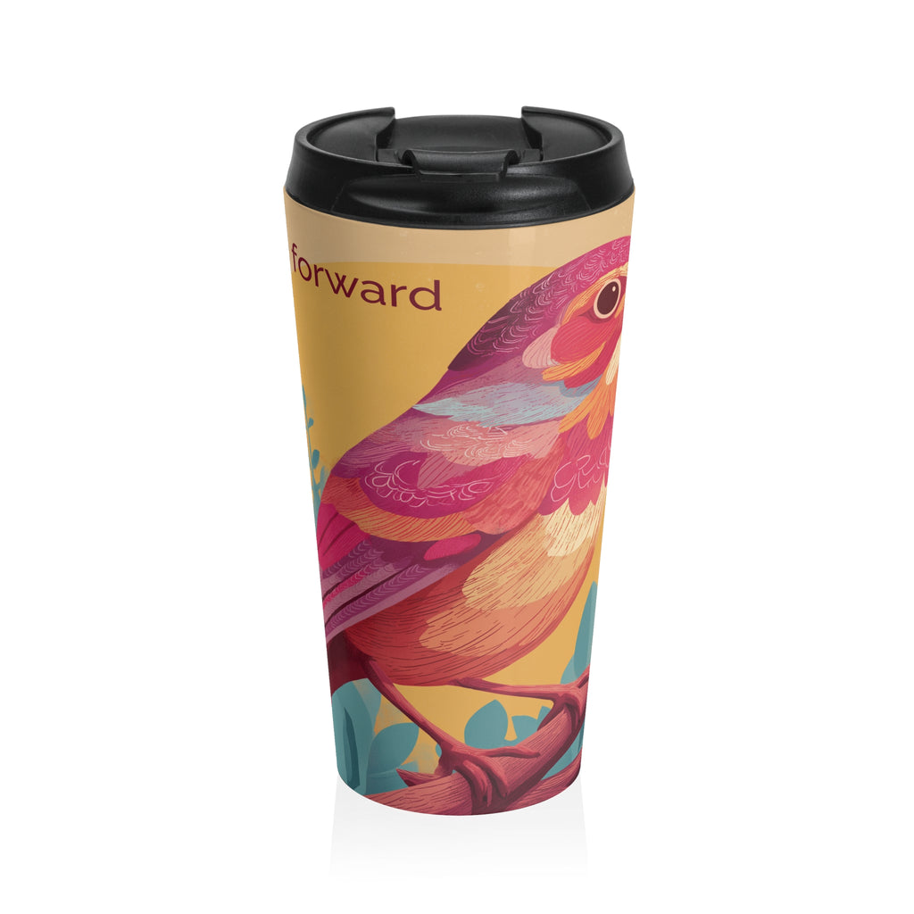 She Flies Forward Stainless Steel Travel Mug | Motivational Graphic Soft Ascent
