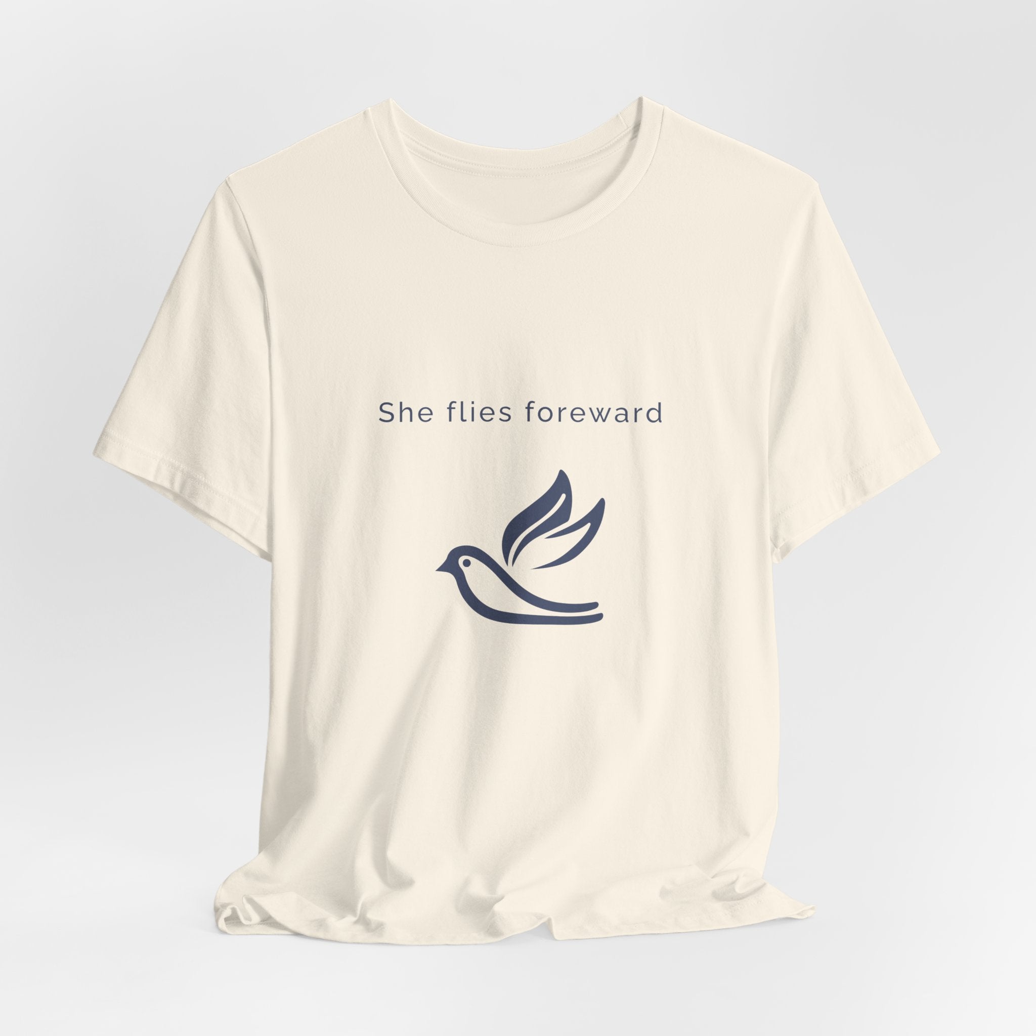 She Flies Forward | Women's Motivational Graphic Bird Print T-Shirt