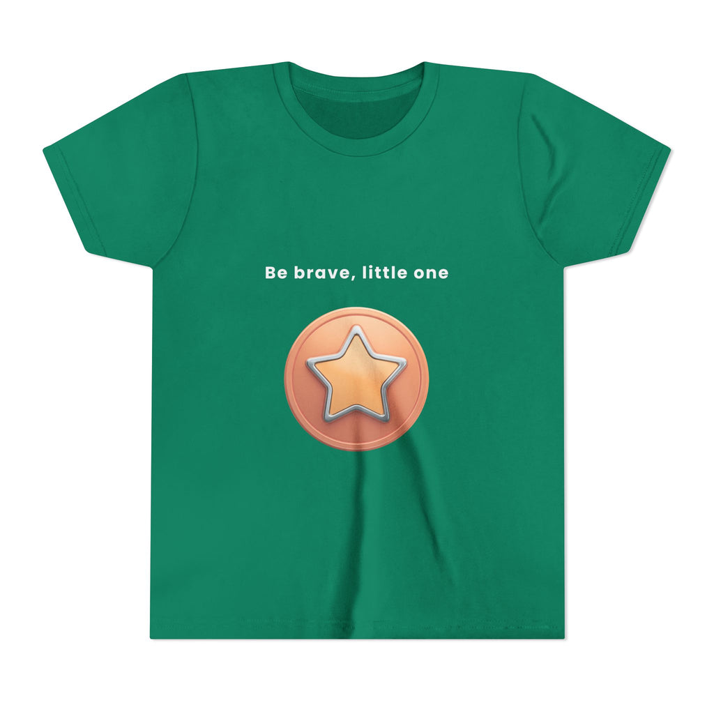 Be Brave Little One | Kids Motivational Graphic Bronze Star Badge T-Shirt
