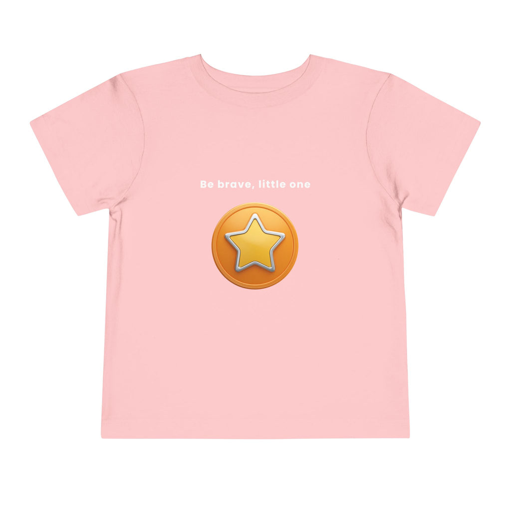 Be Brave Little One | Toddler Motivational Graphic Golden Star Badge T-Shirt