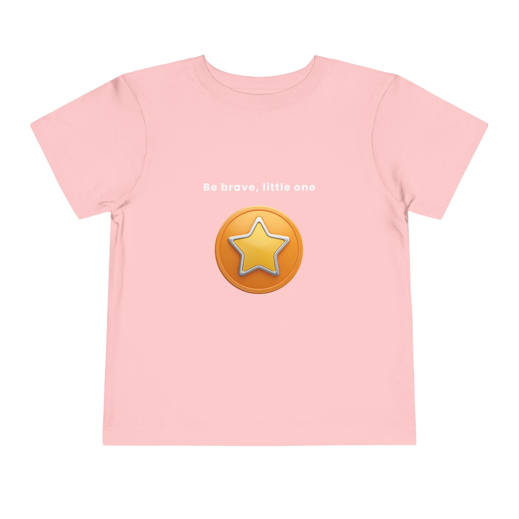 Be Brave Little One | Toddler Motivational Graphic Golden Star Badge T-Shirt