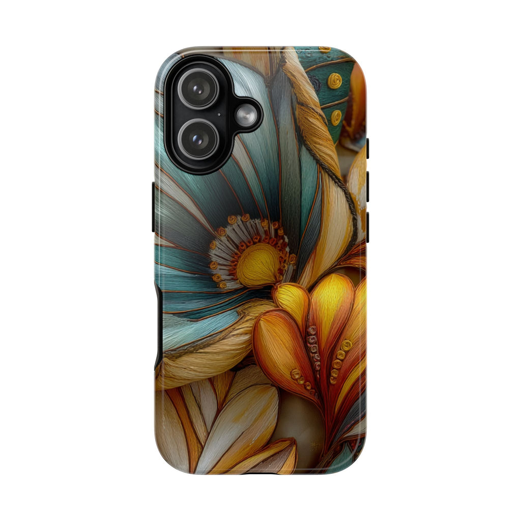 Sculpted Bloom Phone Case | 3D Embroidery style Botanical