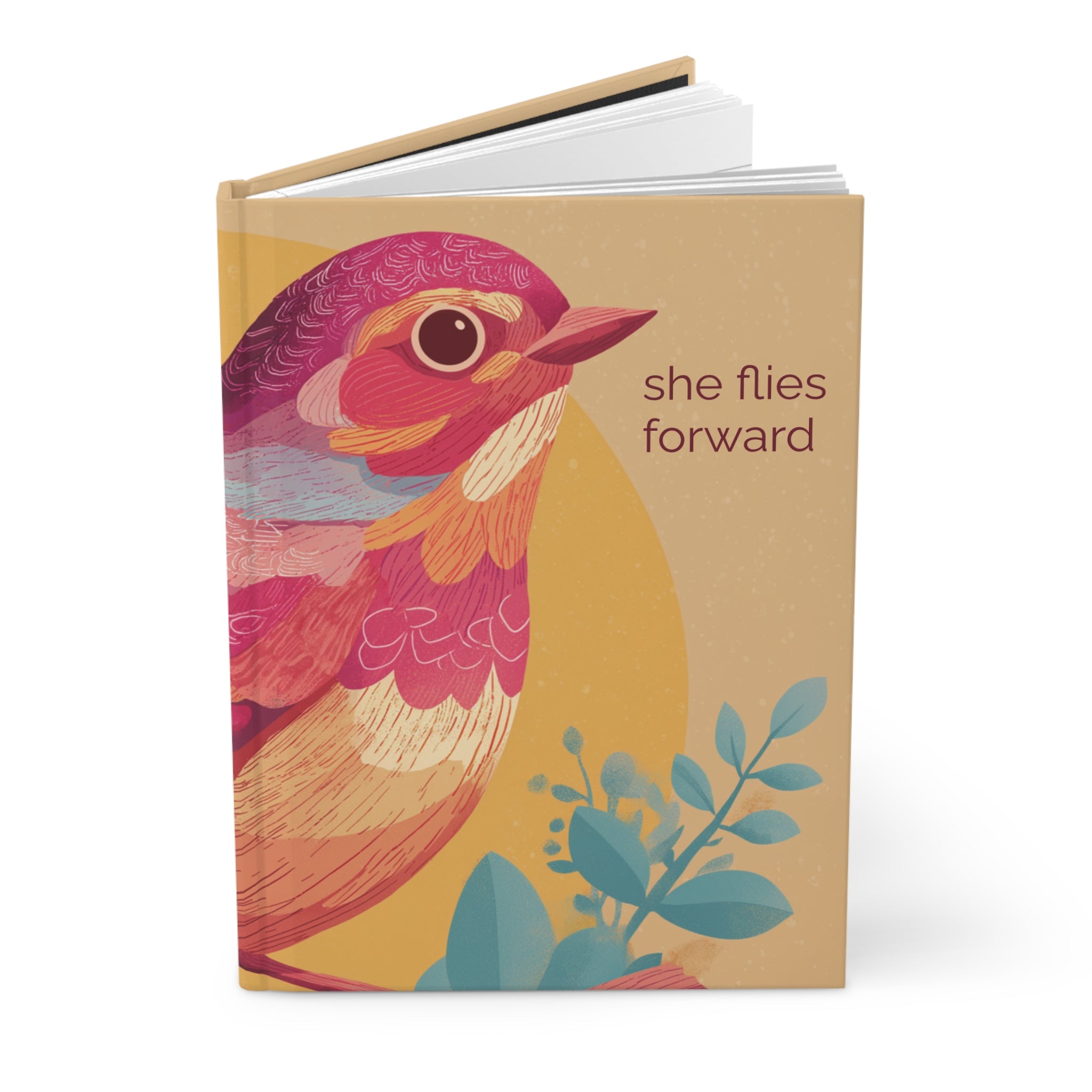 She Flies Forward Hardcover Journal | Motivational Graphic Soft Ascent