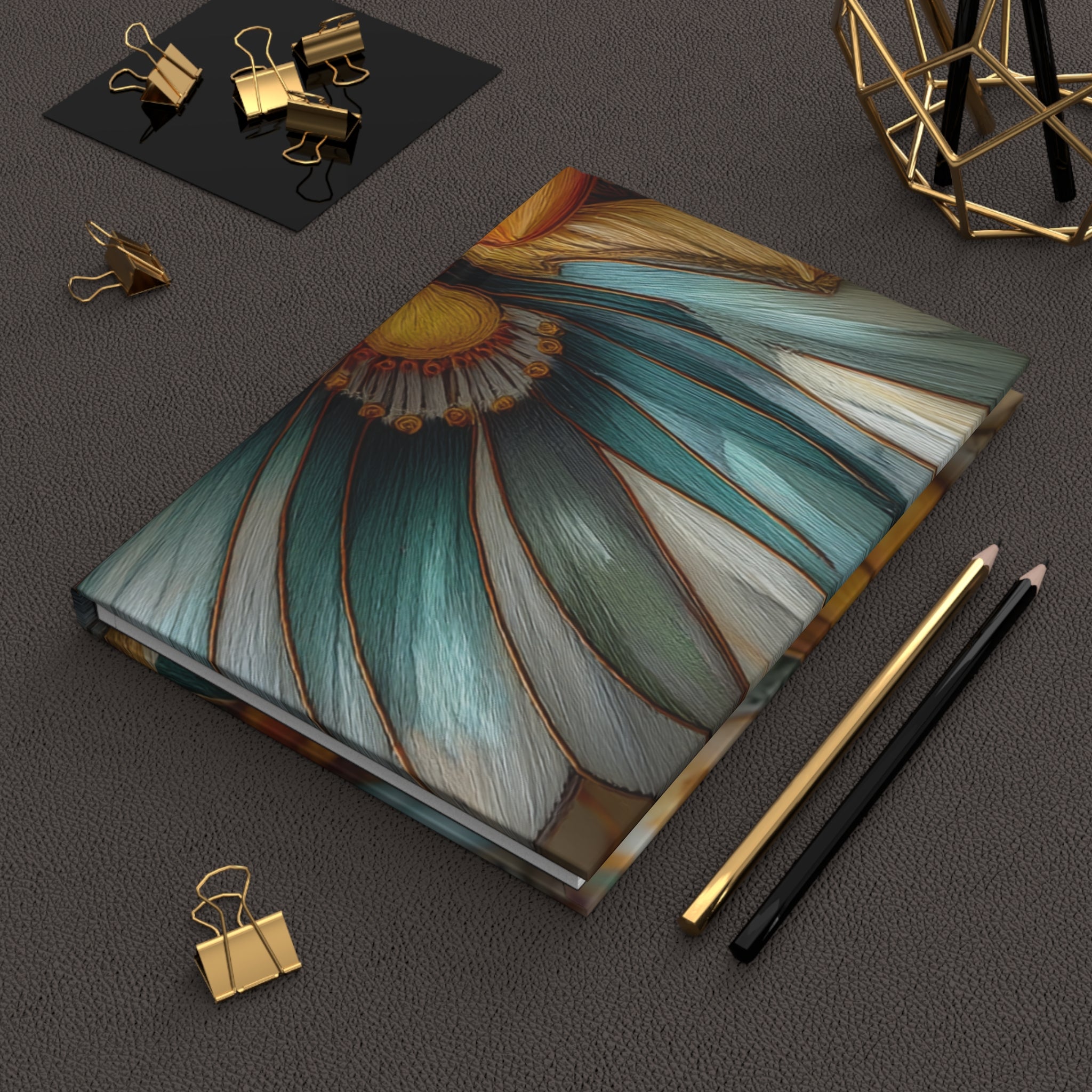 Sculpted Bloom Hardcover Journal - 3D Embroidery-Style Botanical Hardcover Journal motivational design