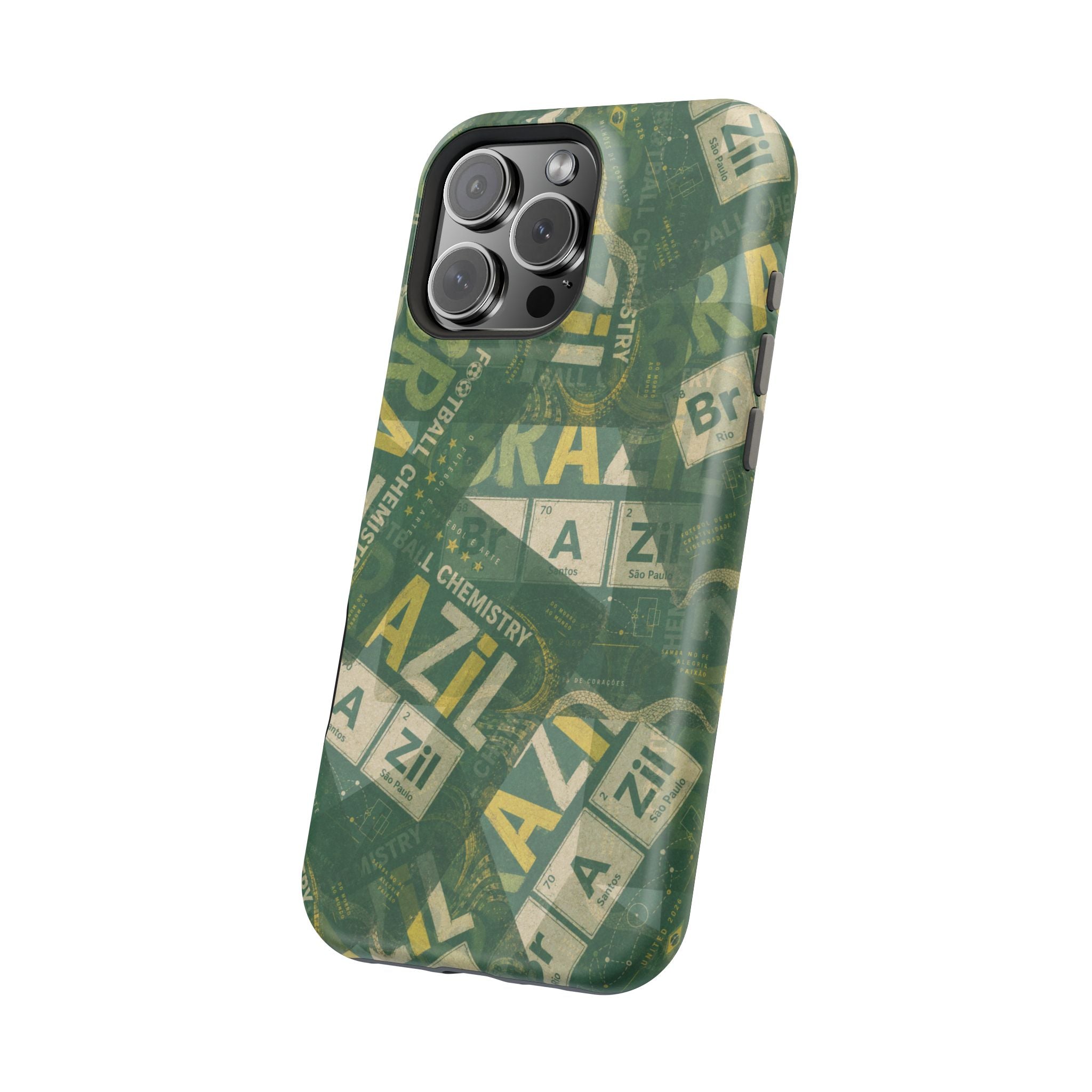 Brazil Football Phone Case | Green, gold, and chemistry.