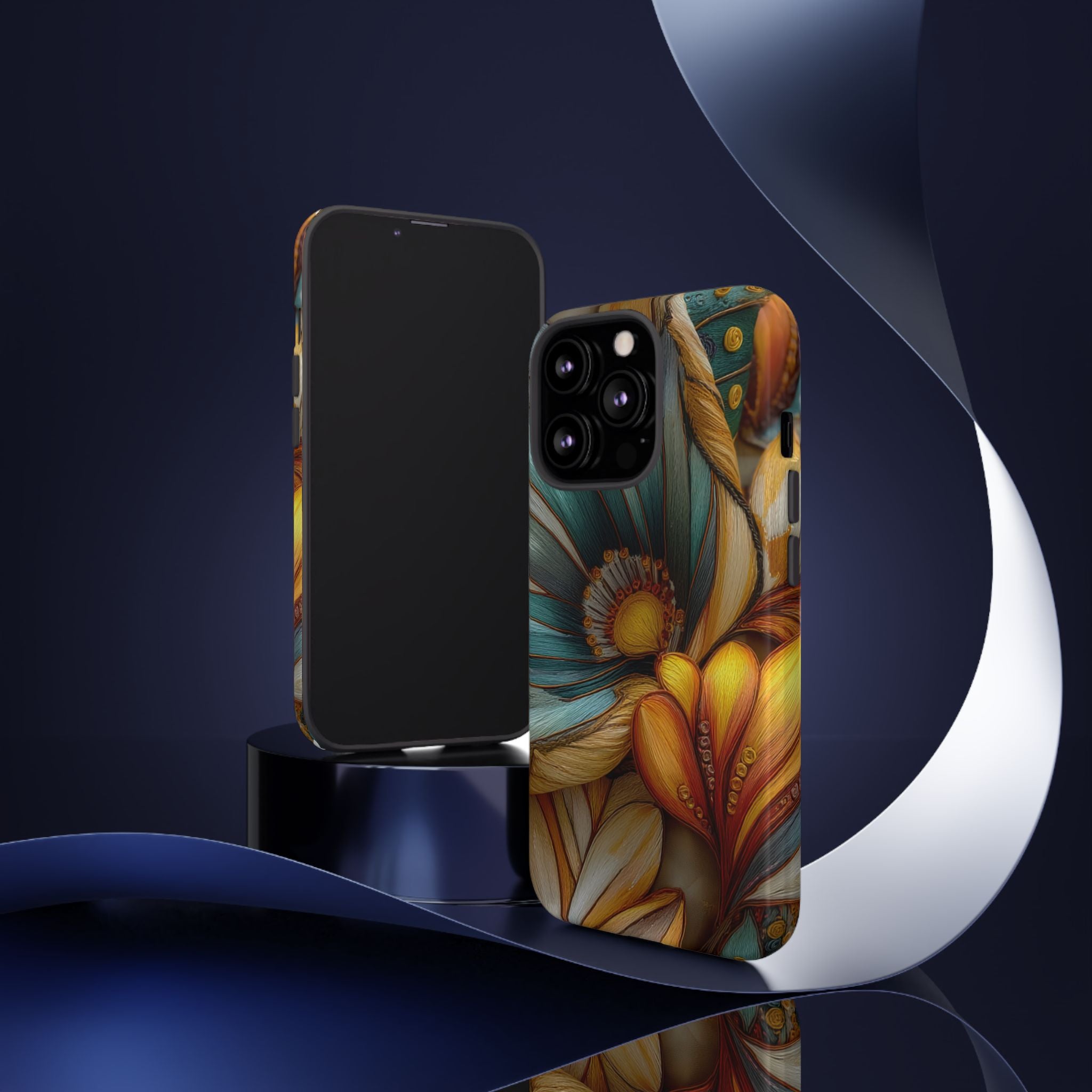 Sculpted Bloom Phone Case | 3D Embroidery style Botanical