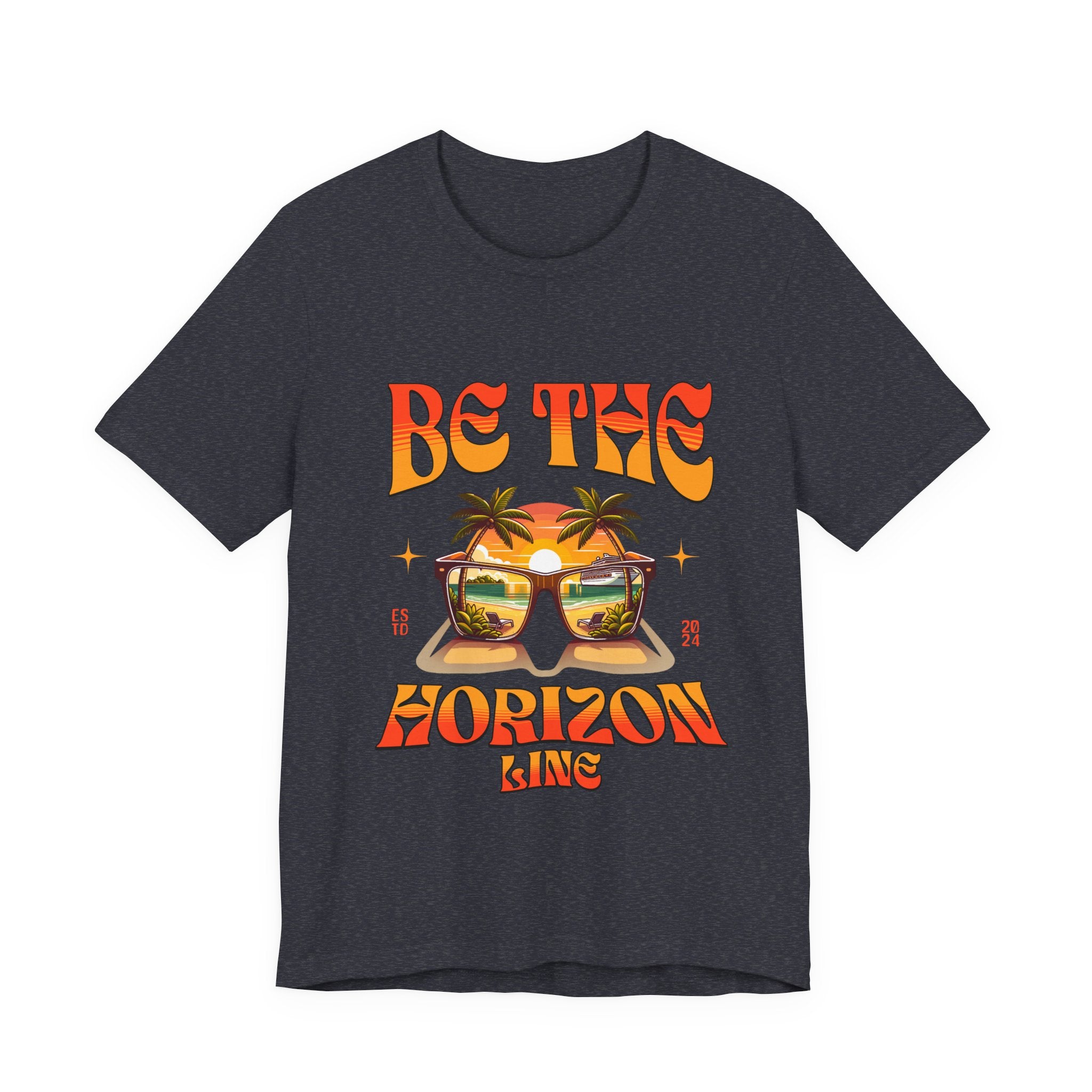 Be The Horizon Line | Women's Motivational Graphic Vintage Sunset Sunglasses T-Shirt