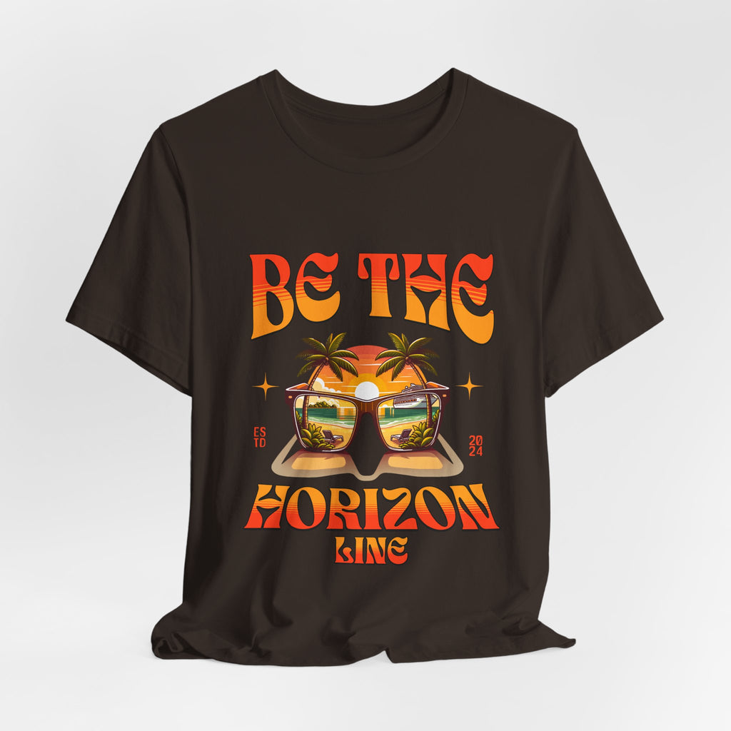 Be The Horizon Line | Women's Motivational Graphic Vintage Sunset Sunglasses T-Shirt