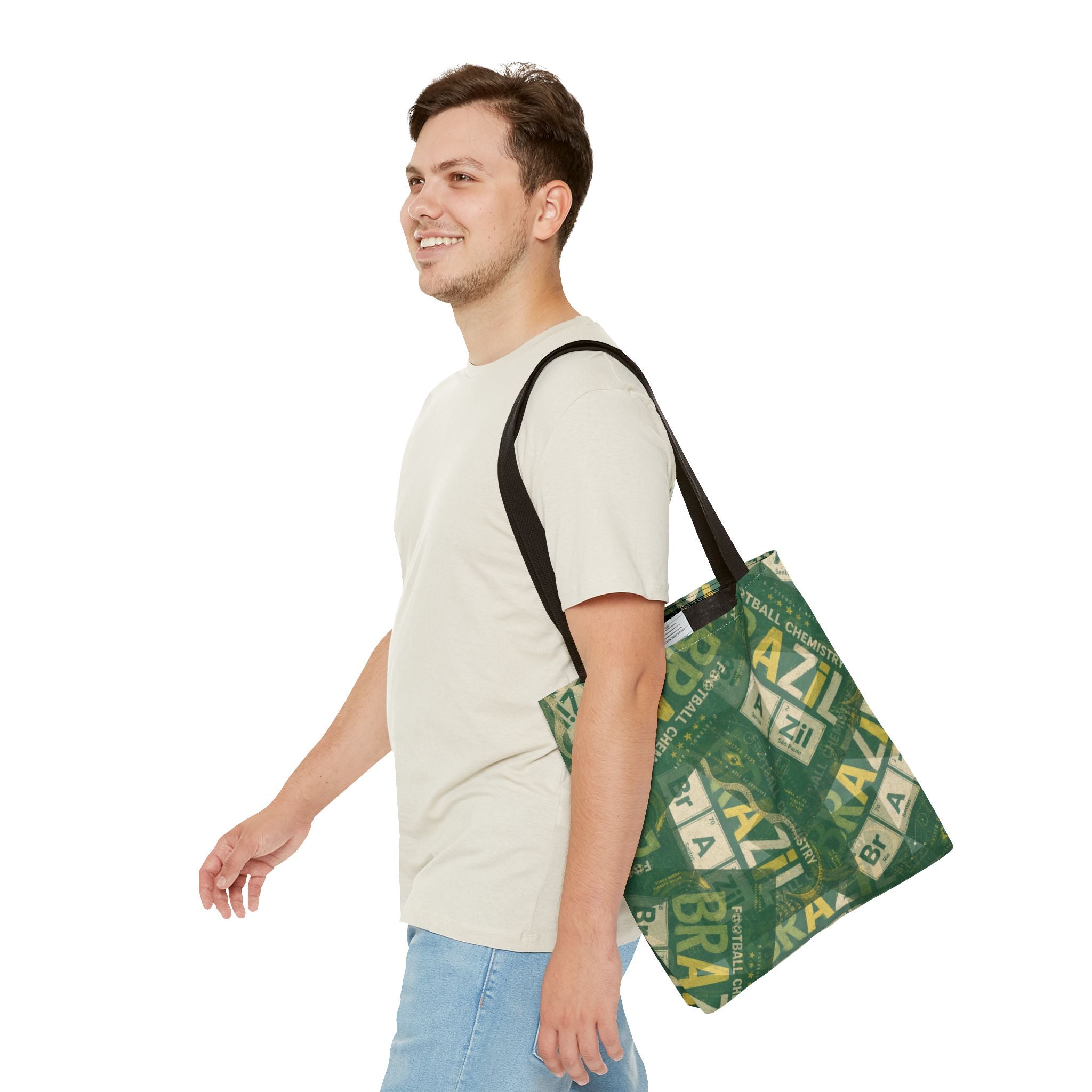 Brazil Football Tote Bag | Green, gold, and chemistry.