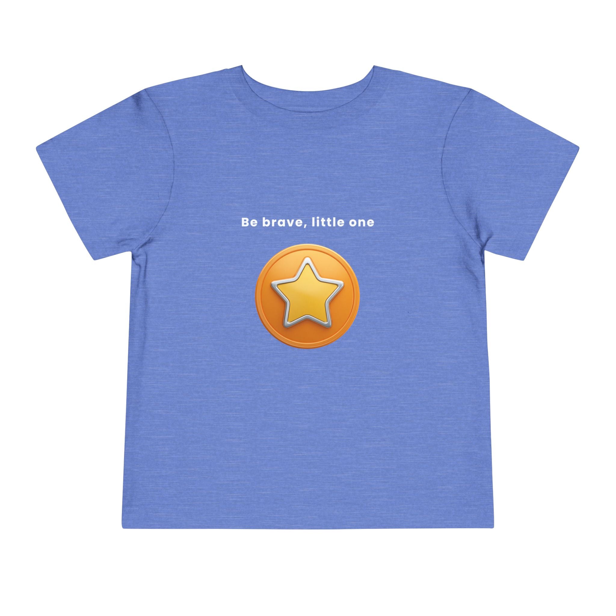 Be Brave Little One | Toddler Motivational Graphic Golden Star Badge T-Shirt