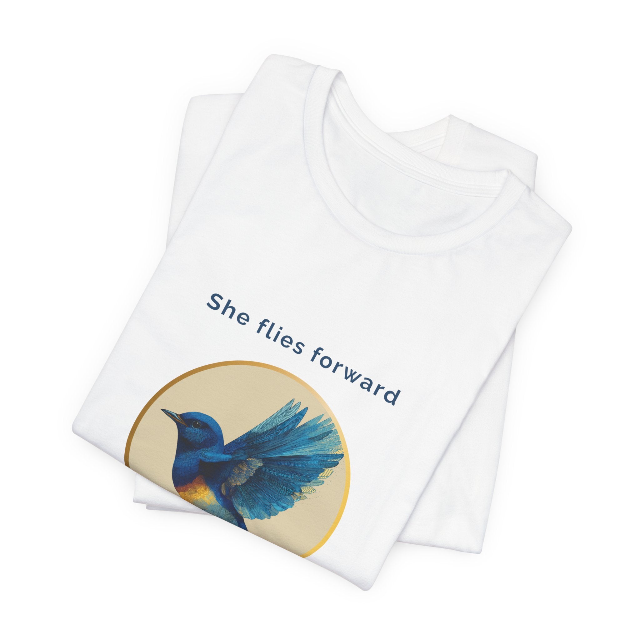 She Flies Forward | Women's Motivational Graphic Deep Horizon T-Shirt
