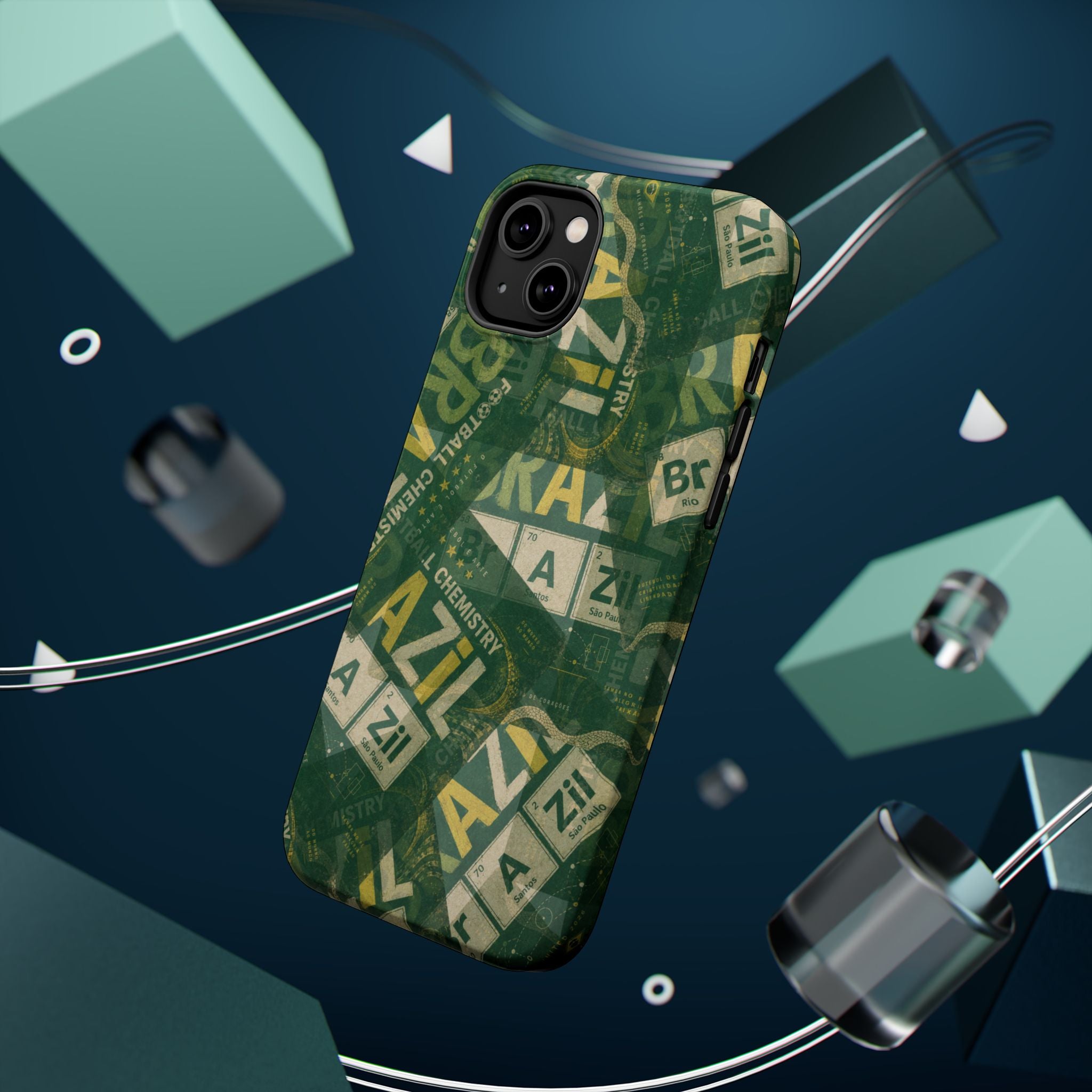 Brazil Football Phone Case | Green, gold, and chemistry.