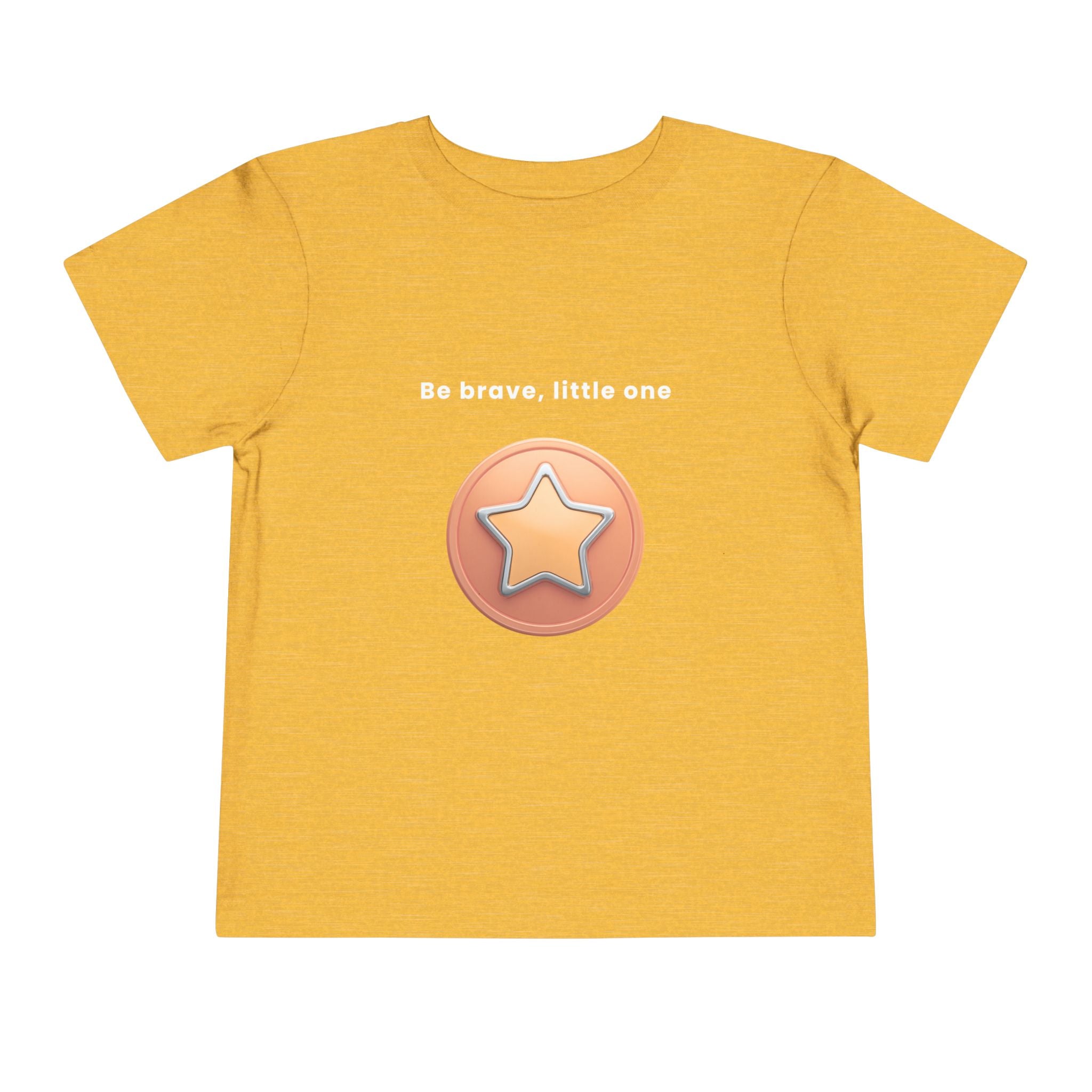 Be Brave Little One | Toddler Motivational Graphic Bronze Star Badge T-Shirt