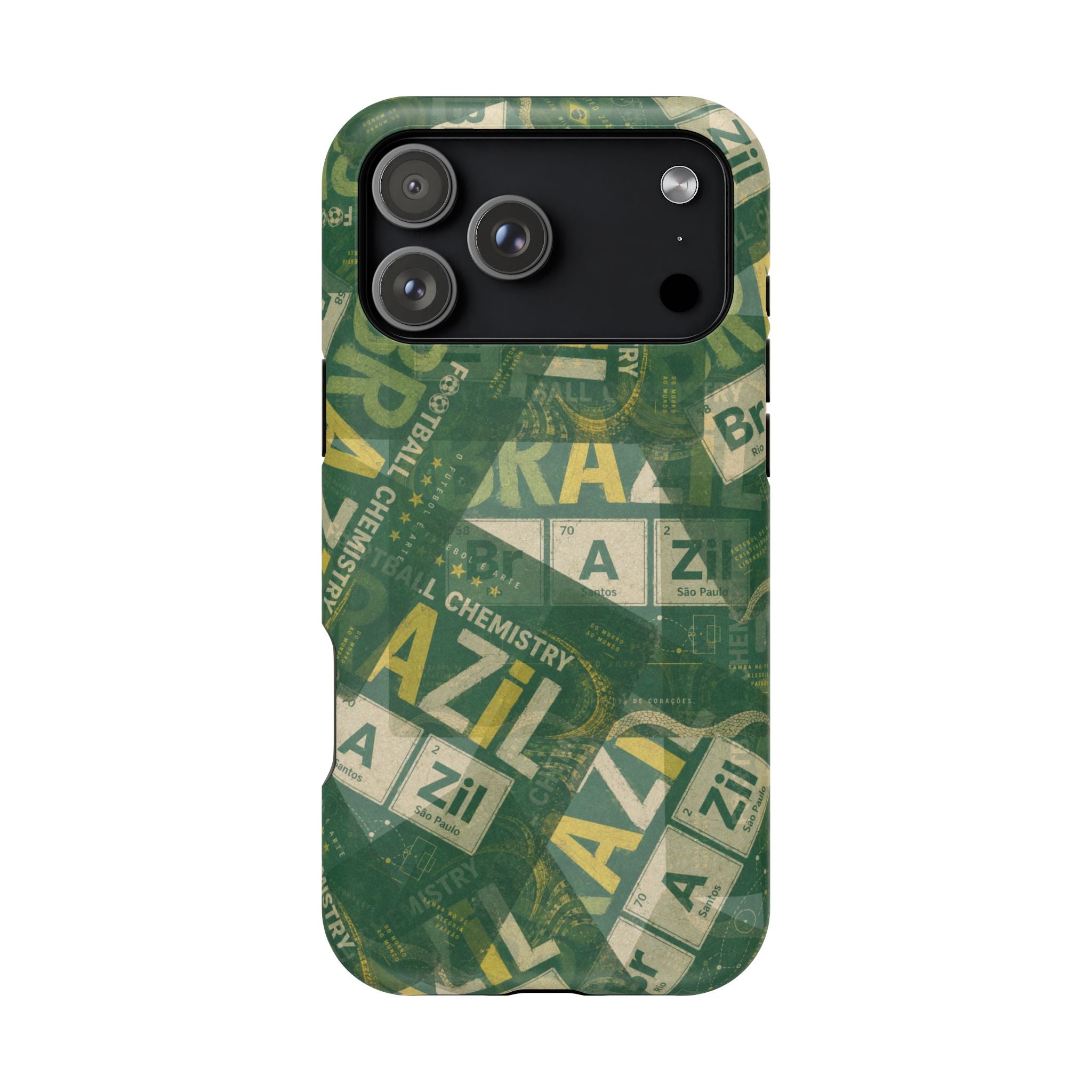 Brazil Football Phone Case | Green, gold, and chemistry.