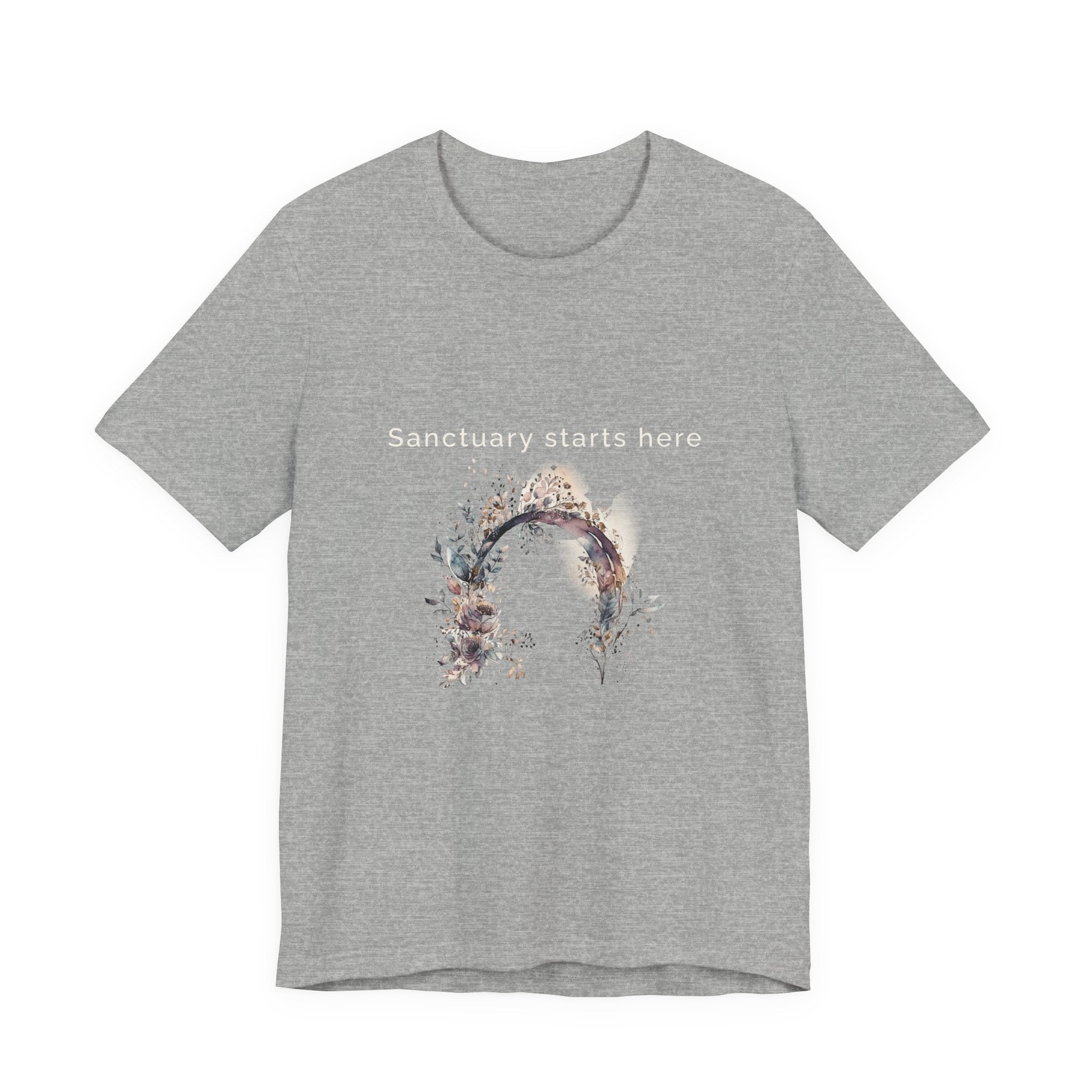 Sanctuary starts here | Women's Motivational Graphic Botanical Arche T-Shirt