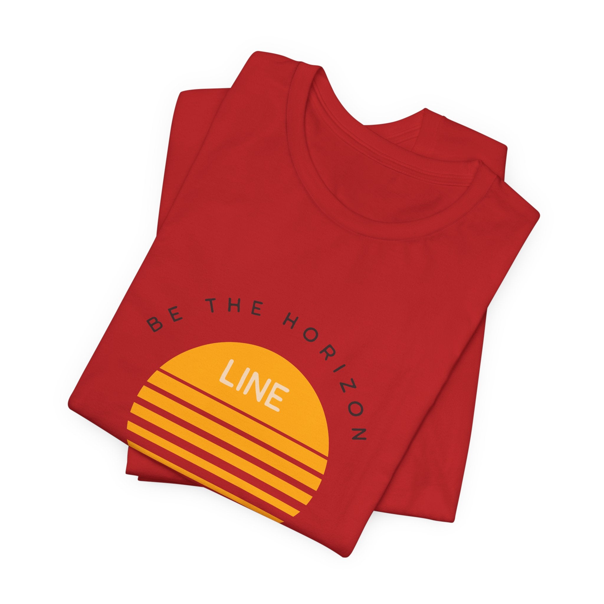 Be the horizon Line | Women's Motivational Graphic Circular Amber Wave Sunrise T-Shirt