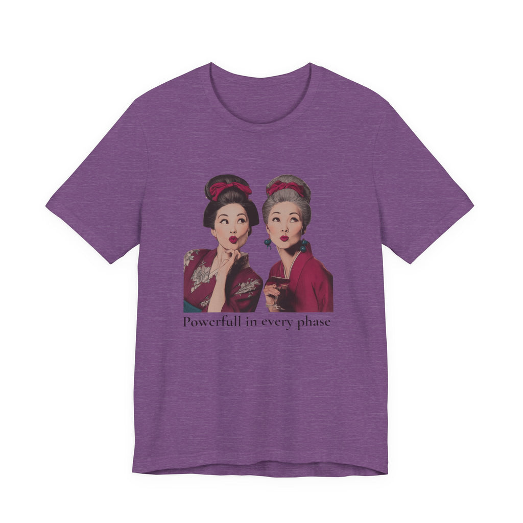 Powerful in Every Phase | Women's Motivational Graphic Vintage Women T-Shirt
