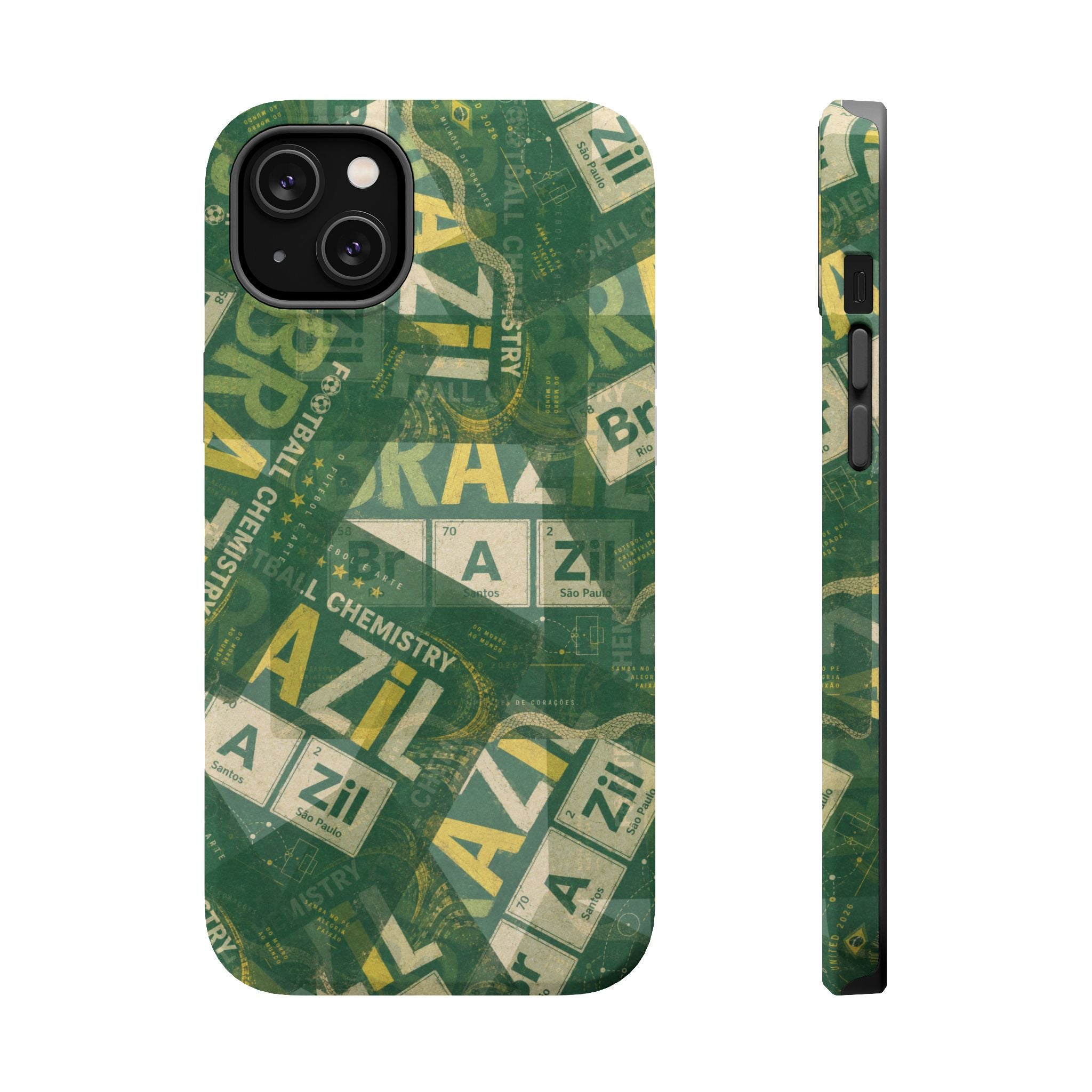 Brazil Football Phone Case | Green, gold, and chemistry.