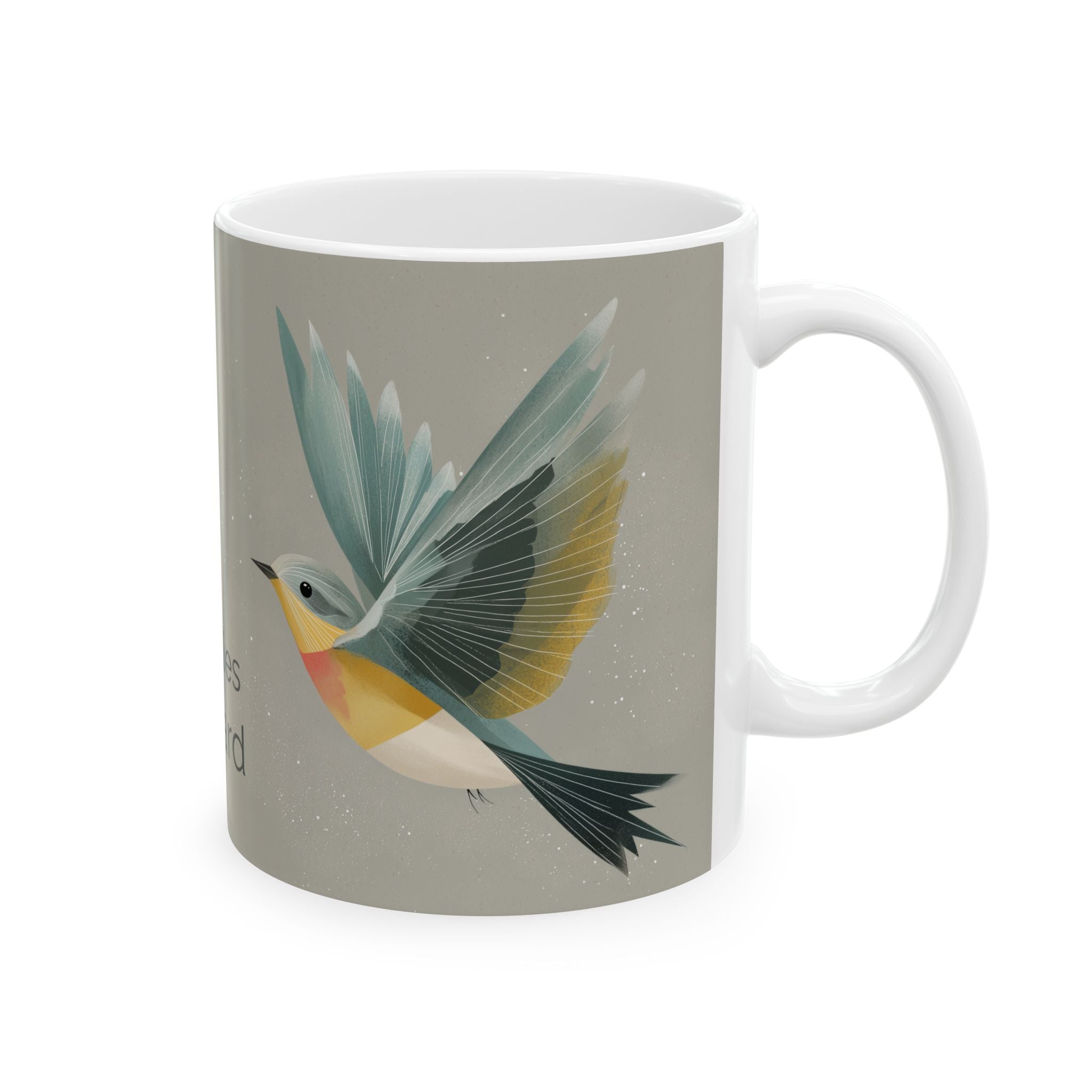 She Flies Forward Ceramic Mug | Motivational Graphic Quiet Lift