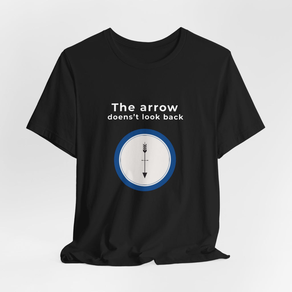 The Arrow Doesn't Look Back | Men's Motivational Graphic Compass Arrow T-Shirt