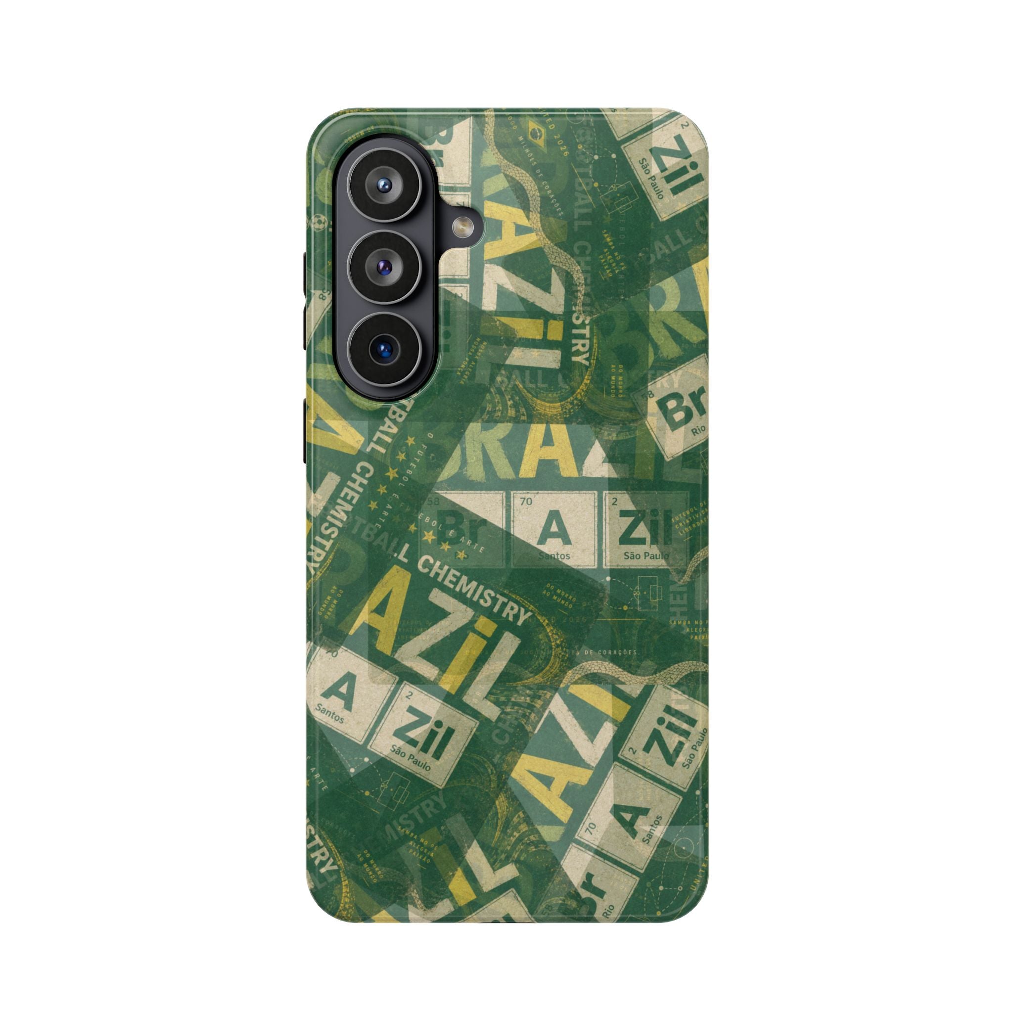 Brazil Football Phone Case | Green, gold, and chemistry.