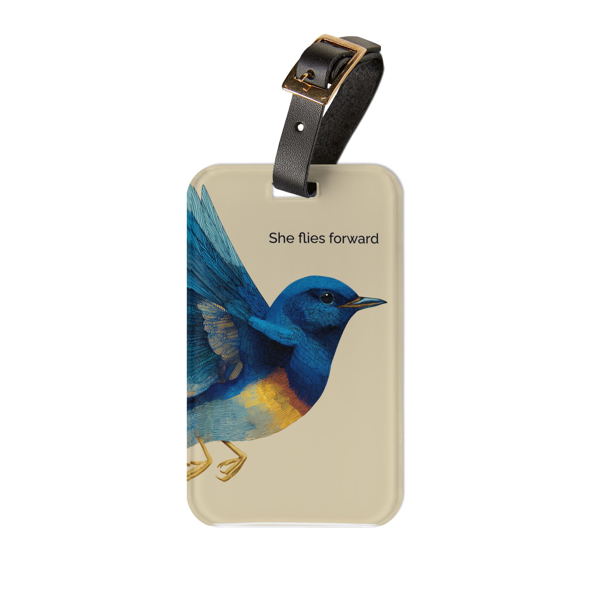 She Flies Forward Luggage Tag | Motivational Graphic Deep Horizon