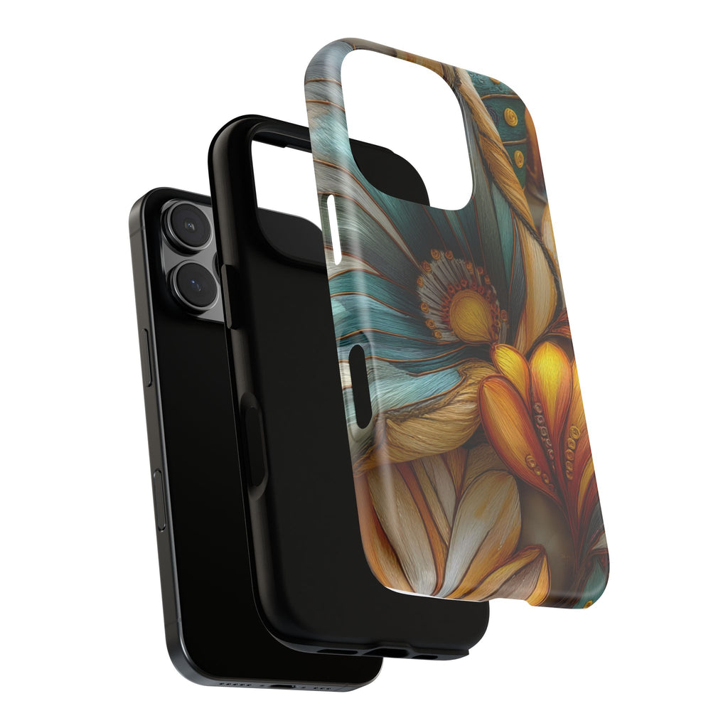 Sculpted Bloom Phone Case | 3D Embroidery style Botanical