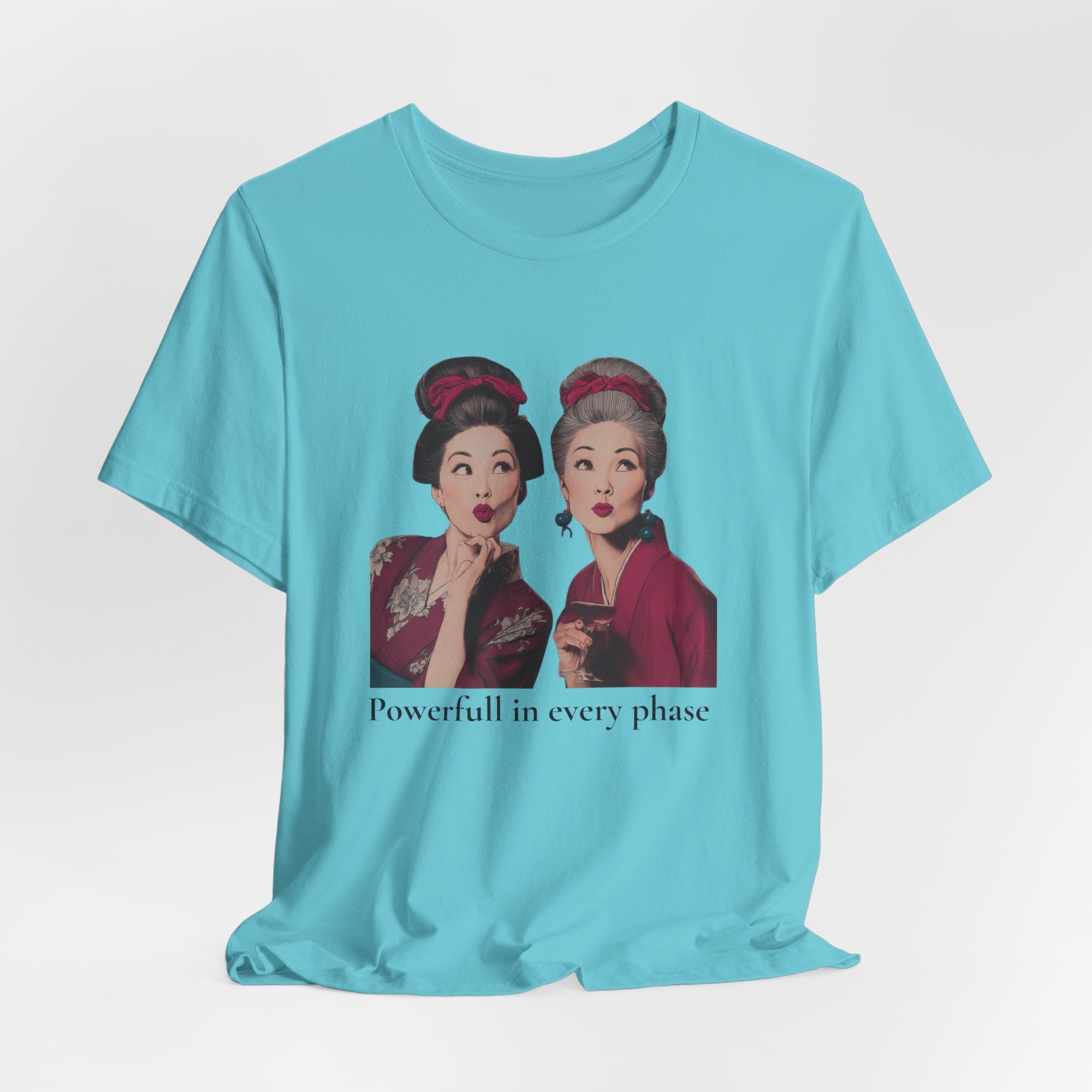 Powerful in Every Phase | Women's Motivational Graphic Vintage Women T-Shirt