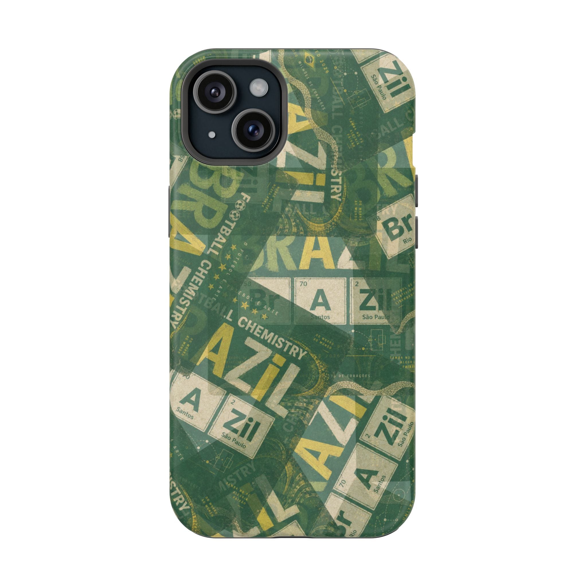 Brazil Football Phone Case | Green, gold, and chemistry.