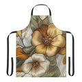 Golden Bloom Apron - 3D Embroidery-Style Botanical Apron motivational design