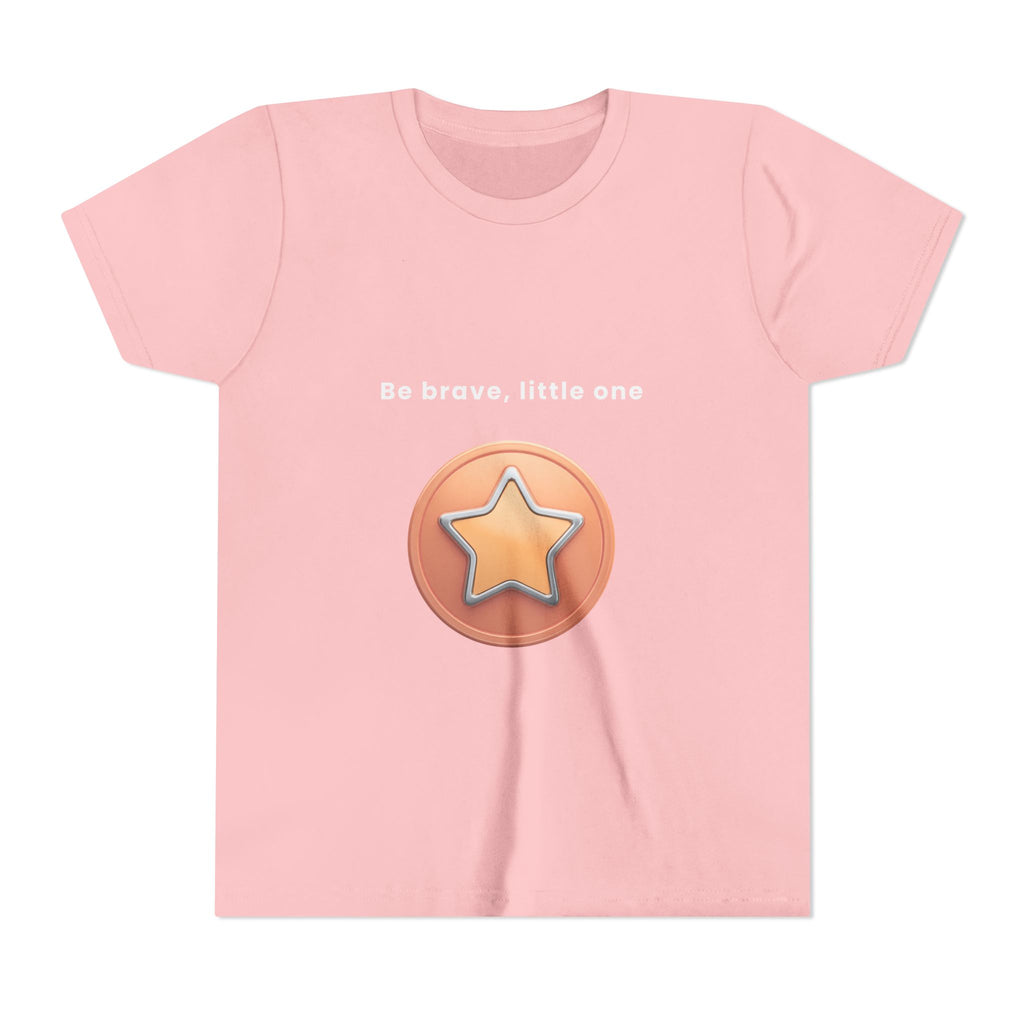 Be Brave Little One | Kids Motivational Graphic Bronze Star Badge T-Shirt