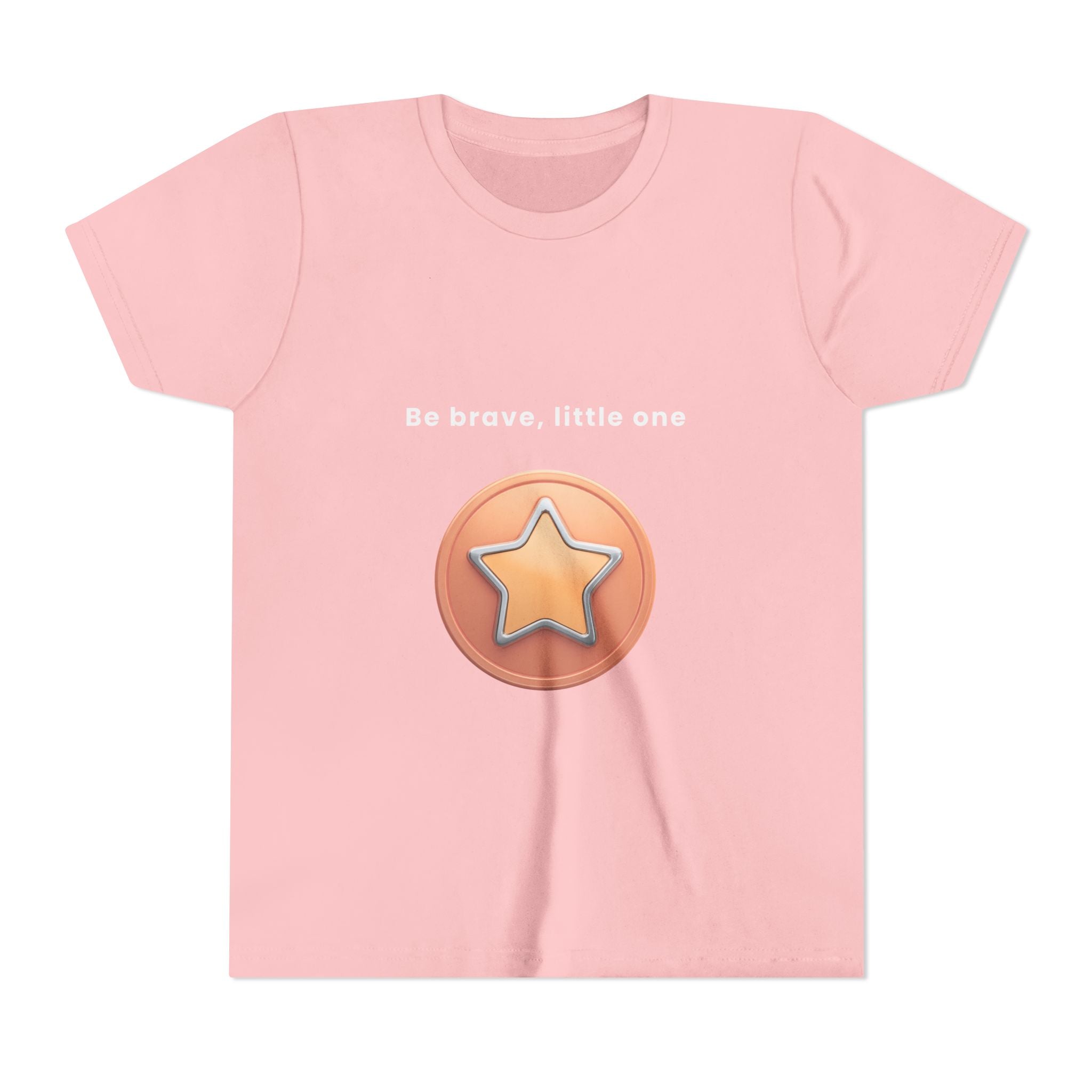 Be Brave Little One | Kids Motivational Graphic Bronze Star Badge T-Shirt