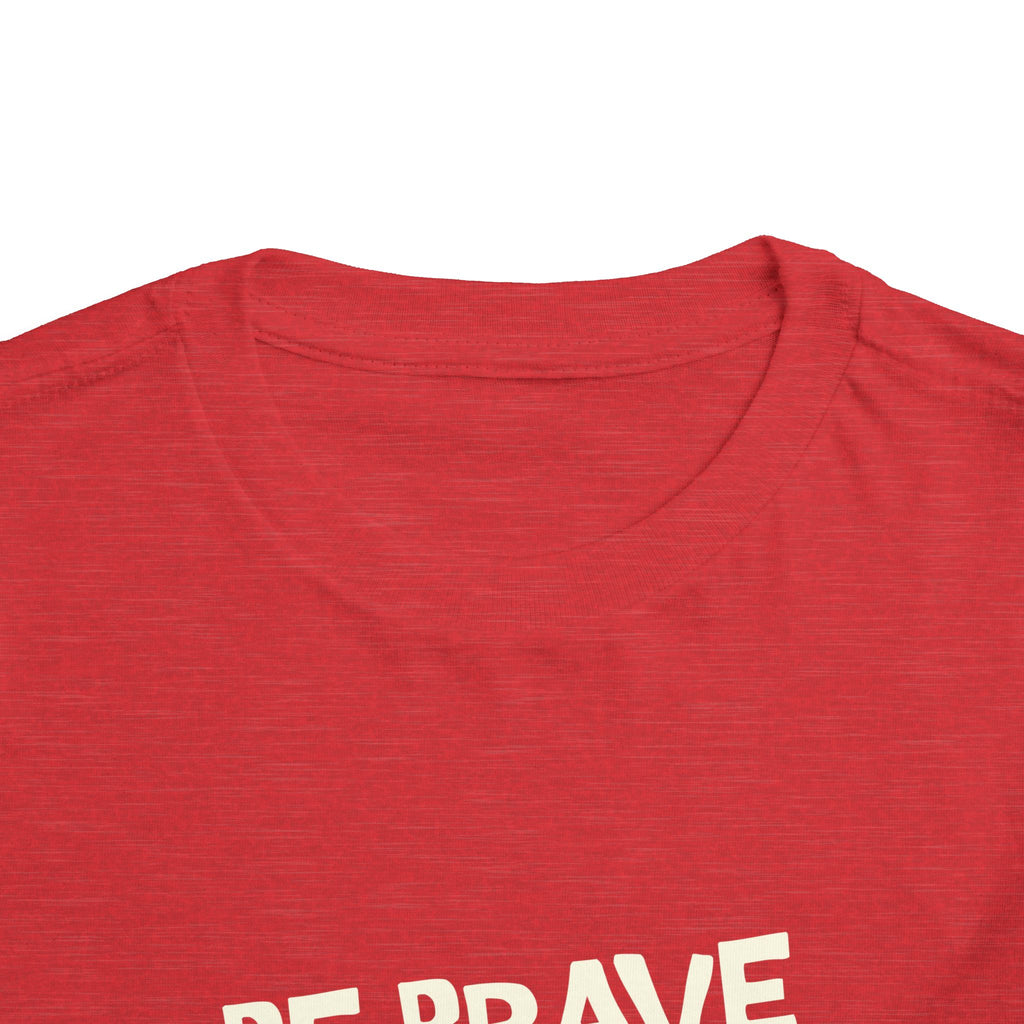 Be Brave Little One | Toddler Motivational Graphic Tiger Floral Garden T-Shirt