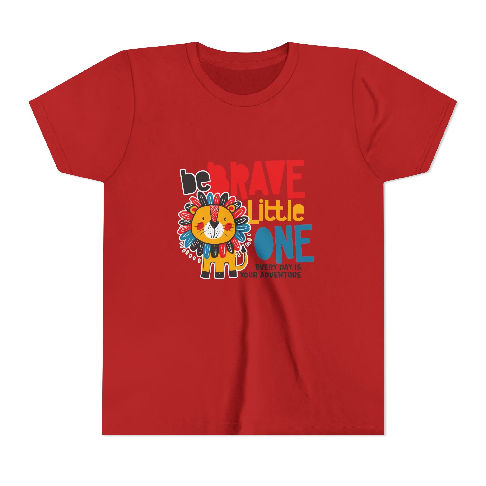 Be Brave Little One | Kids Motivational Graphic Cute Colourful Lion T-Shirt