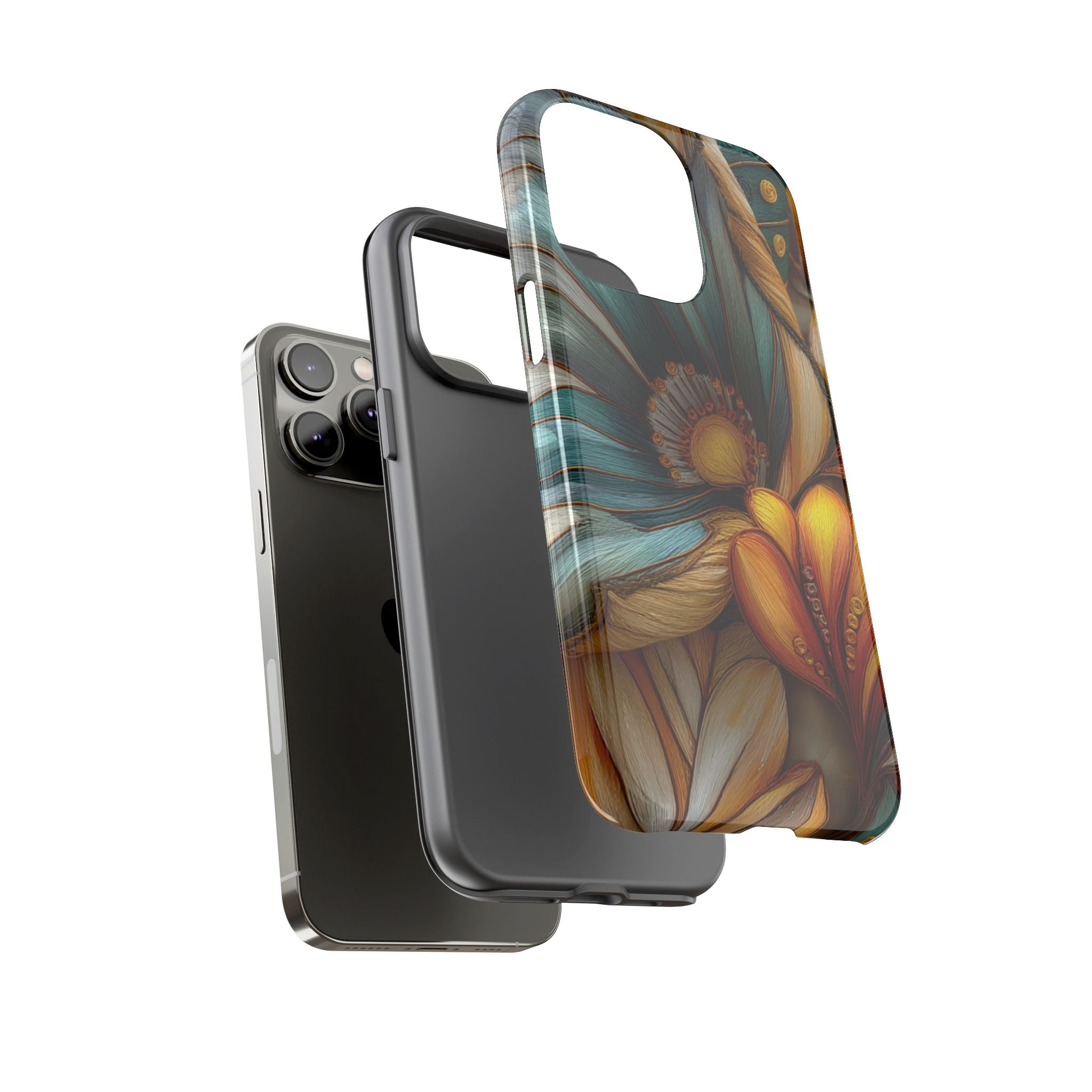 Sculpted Bloom Phone Case | 3D Embroidery style Botanical