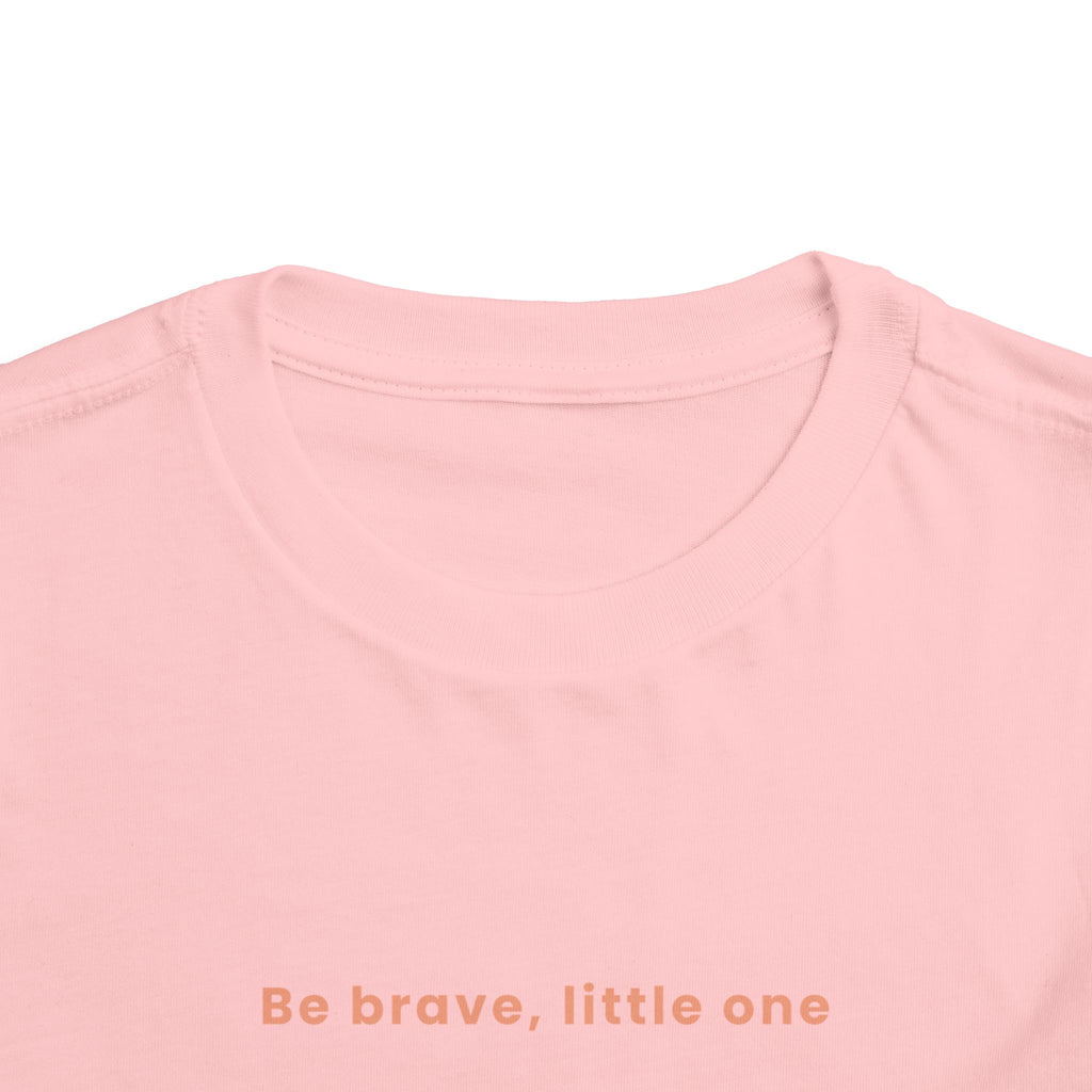Be Brave Little One | Toddler Motivational Graphic White and Bronze Star Badge T-Shirt