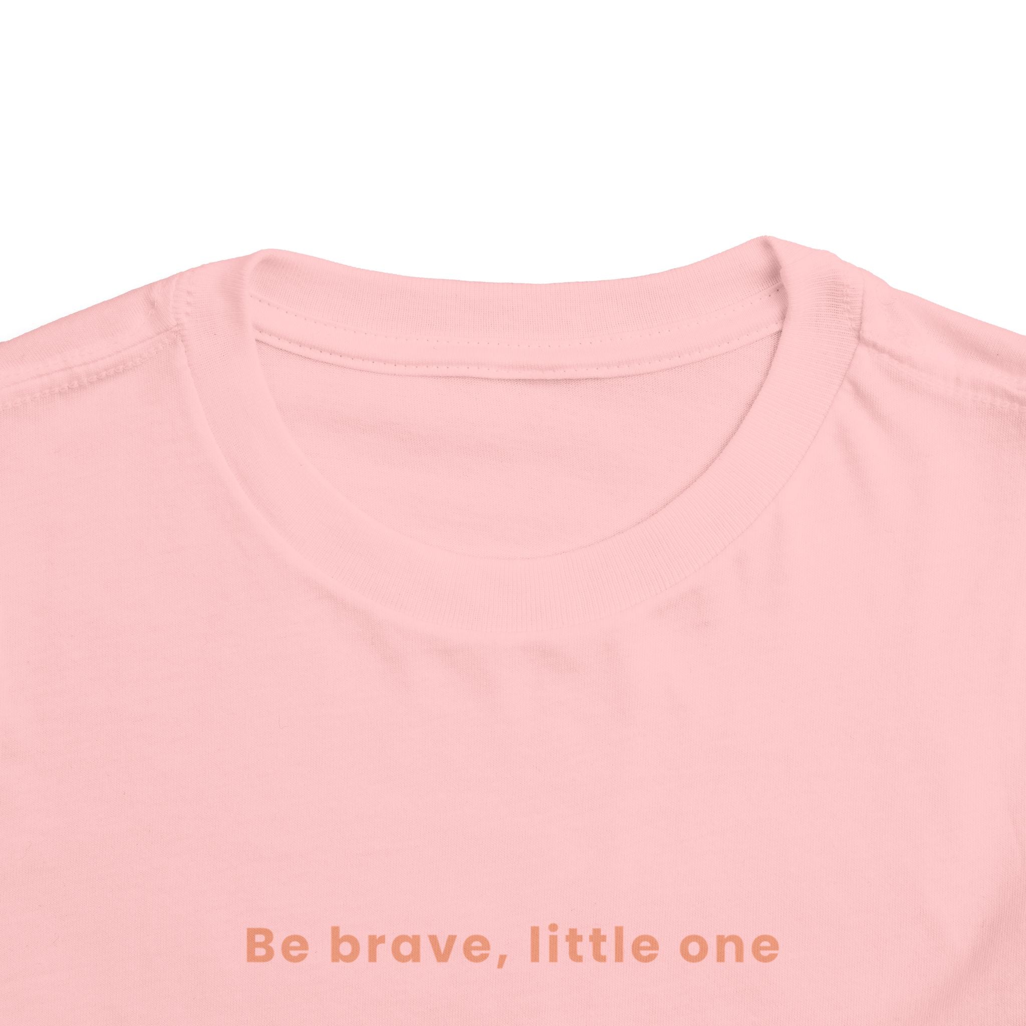 Be Brave Little One | Toddler Motivational Graphic White and Bronze Star Badge T-Shirt