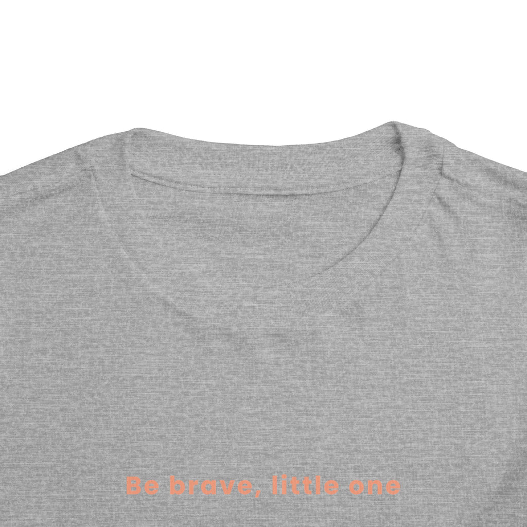 Be Brave Little One | Toddler Motivational Graphic White and Bronze Star Badge T-Shirt