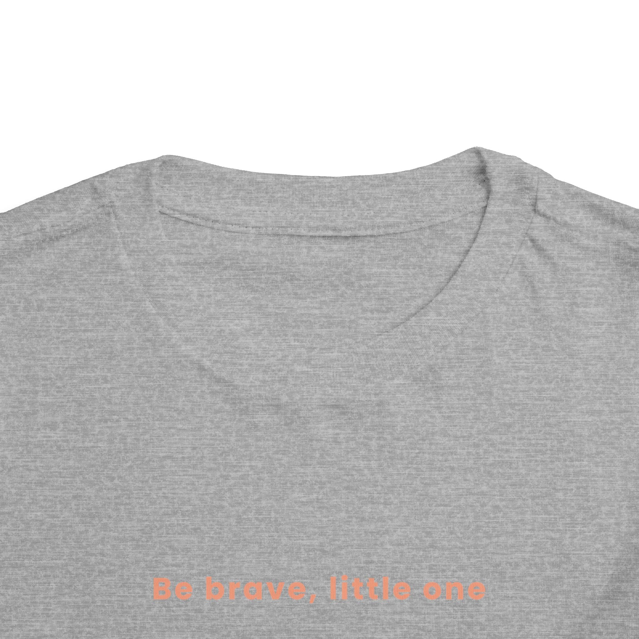 Be Brave Little One | Toddler Motivational Graphic White and Bronze Star Badge T-Shirt
