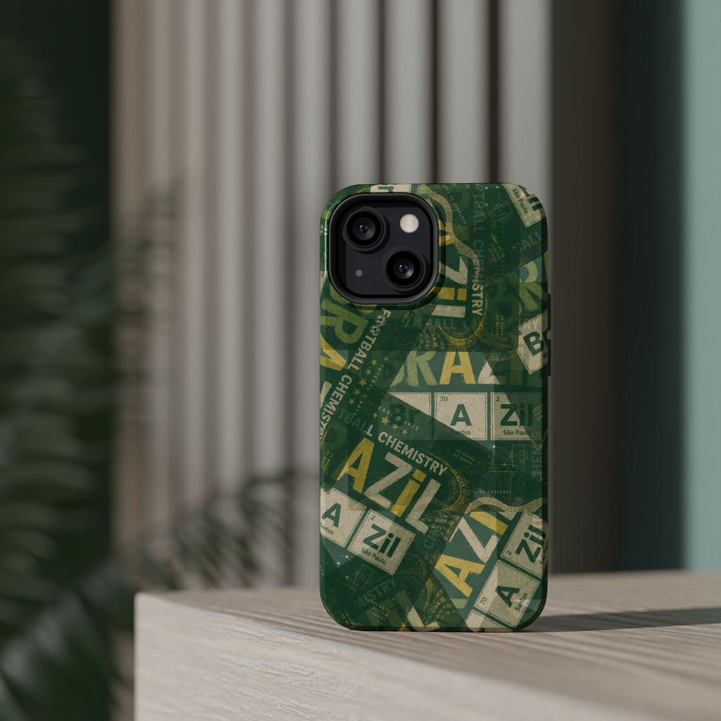 Brazil Football Phone Case | Green, gold, and chemistry.