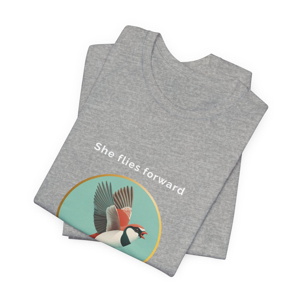She Flies Forward | Women's Motivational Graphic Green Minimal T-Shirt