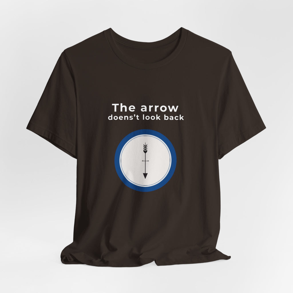 The Arrow Doesn't Look Back | Men's Motivational Graphic Compass Arrow T-Shirt