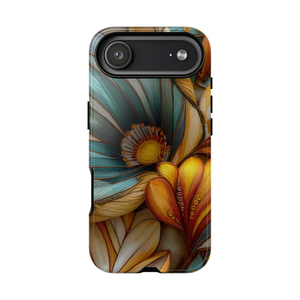 Sculpted Bloom Phone Case | 3D Embroidery style Botanical