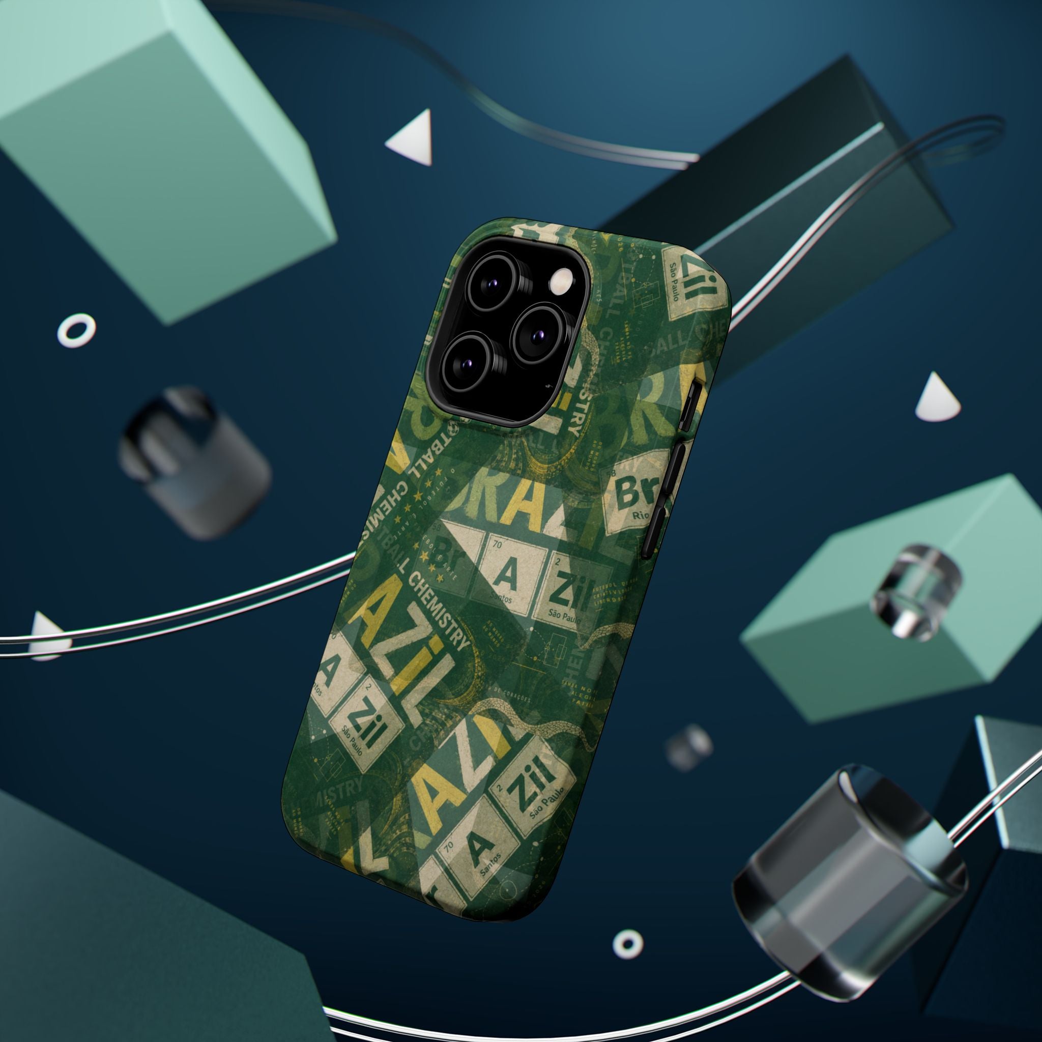 Brazil Football Phone Case | Green, gold, and chemistry.