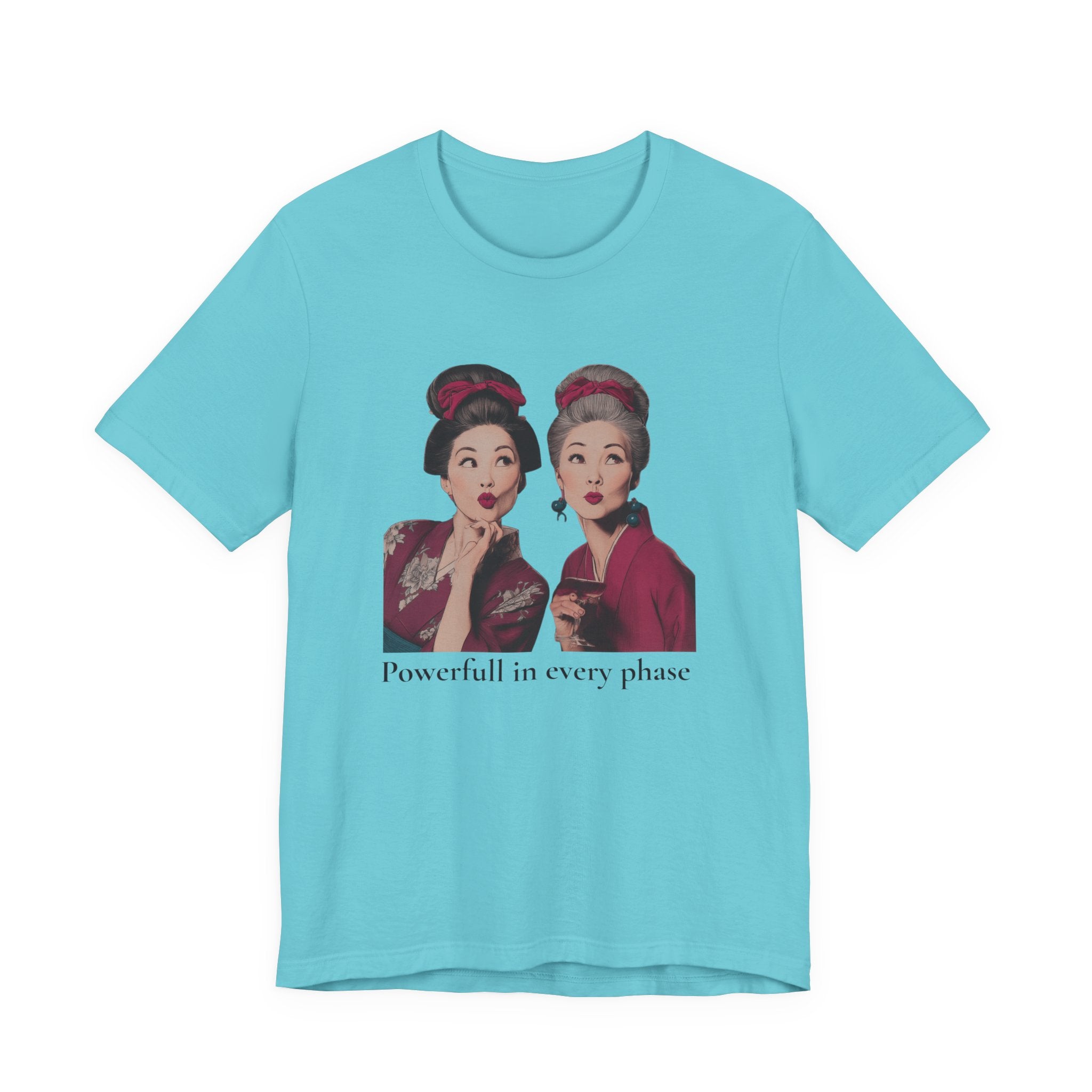 Powerful in Every Phase | Women's Motivational Graphic Vintage Women T-Shirt