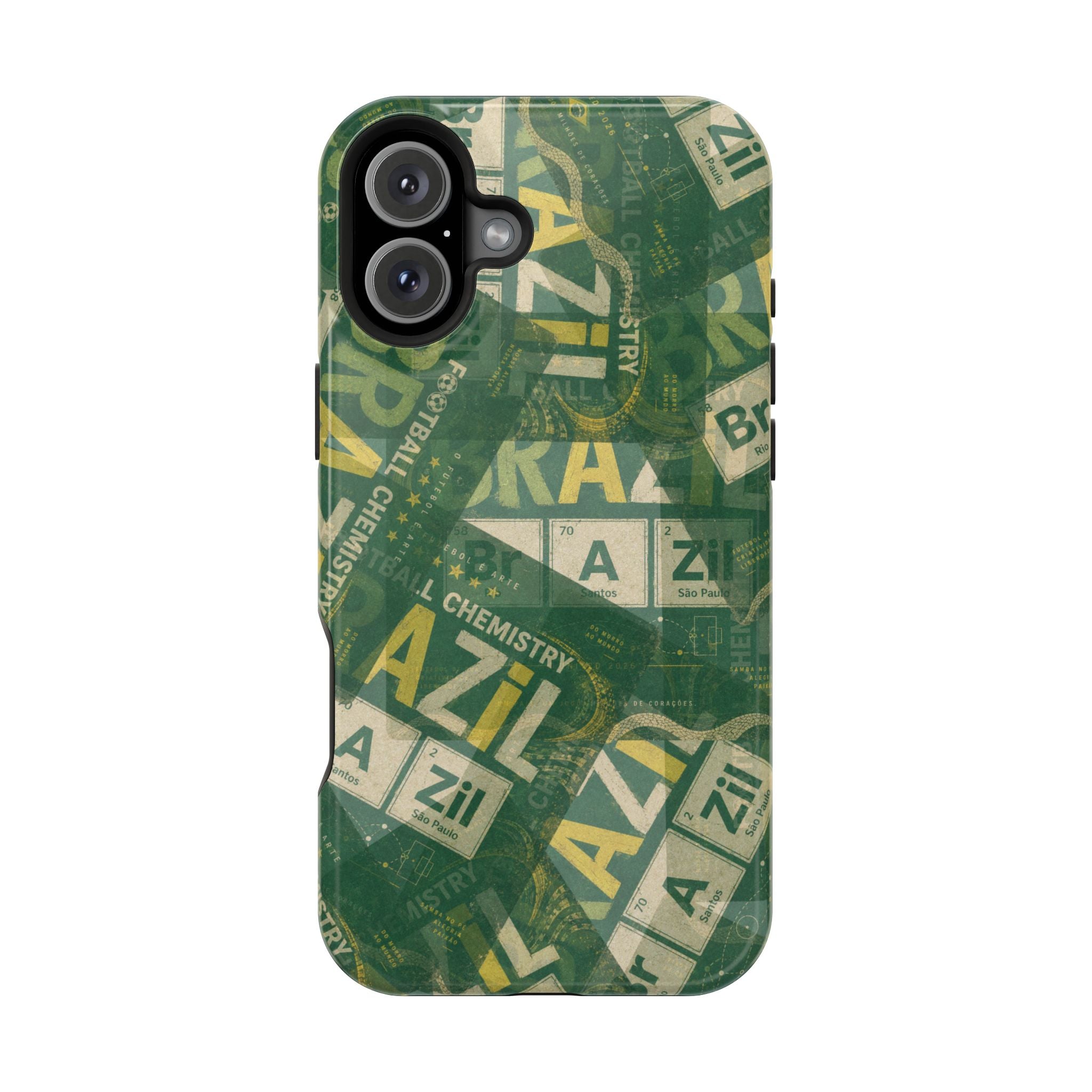 Brazil Football Phone Case | Green, gold, and chemistry.