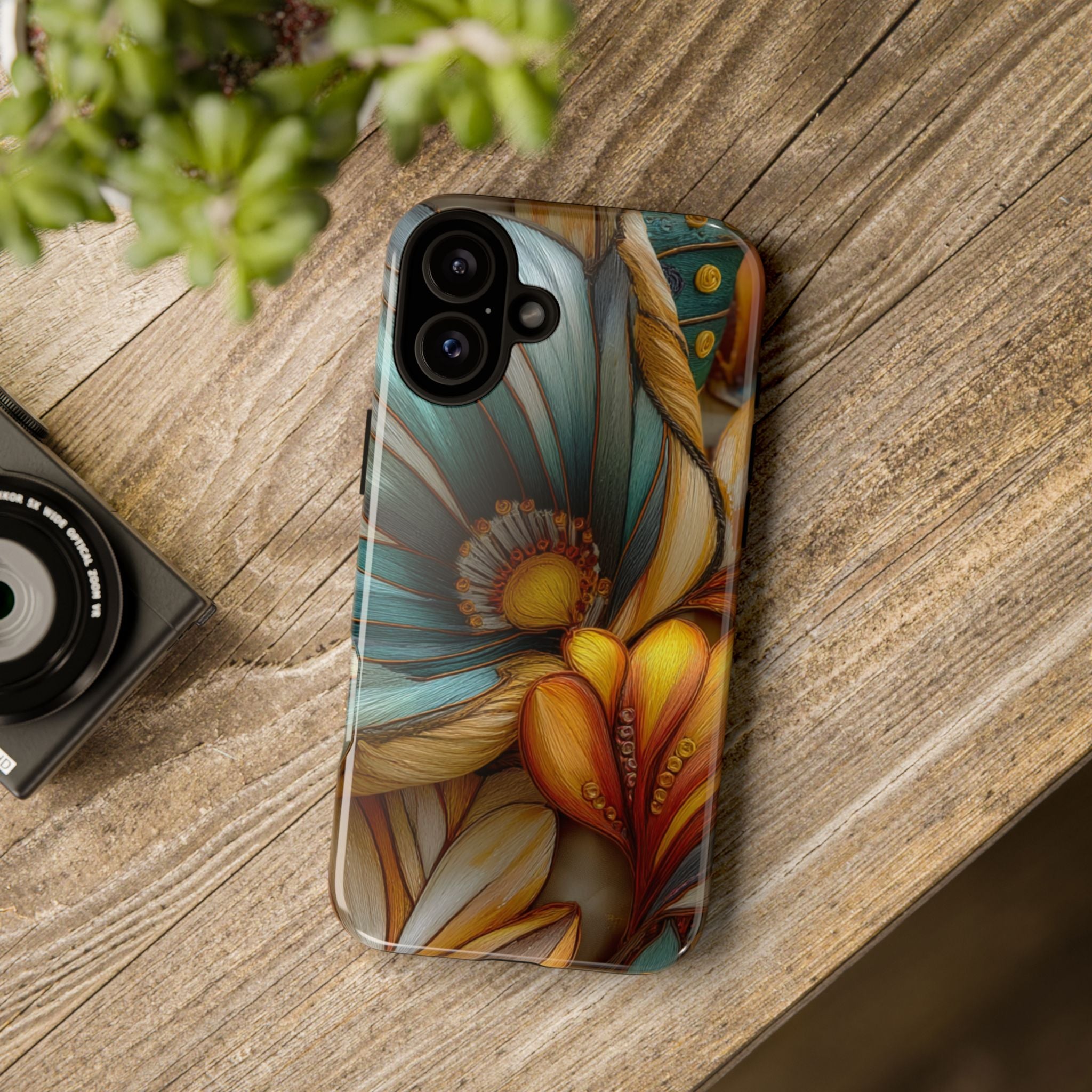 Sculpted Bloom Phone Case | 3D Embroidery style Botanical