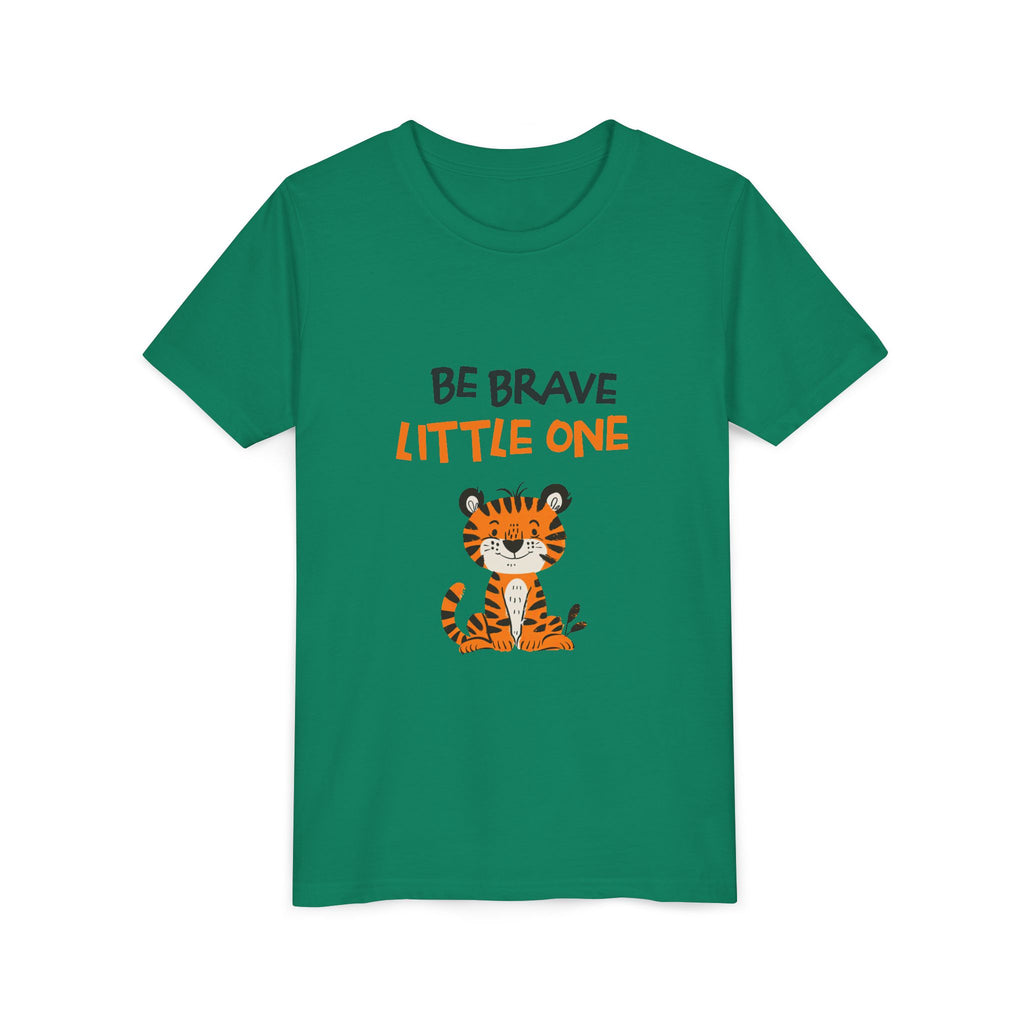 Be Brave Little One | Kids Motivational Graphic Cute Tiger T-Shirt