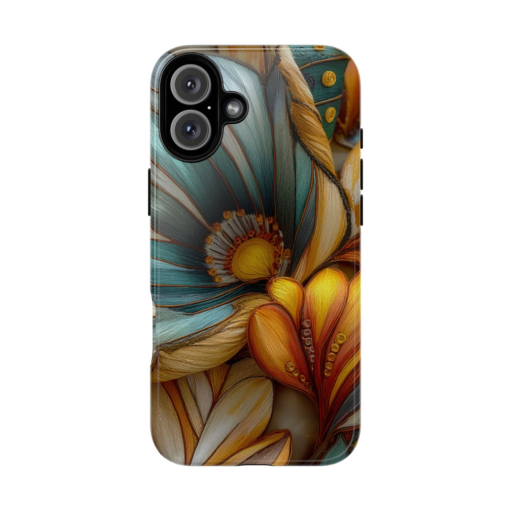 Sculpted Bloom Phone Case | 3D Embroidery style Botanical